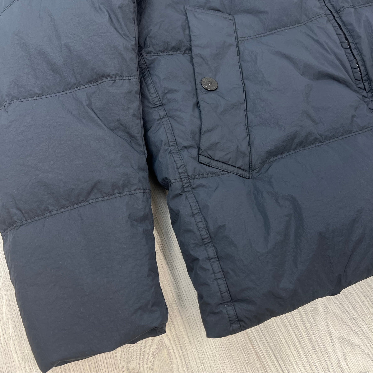 Stone Island Crinkle Reps Down Jacket - Navy