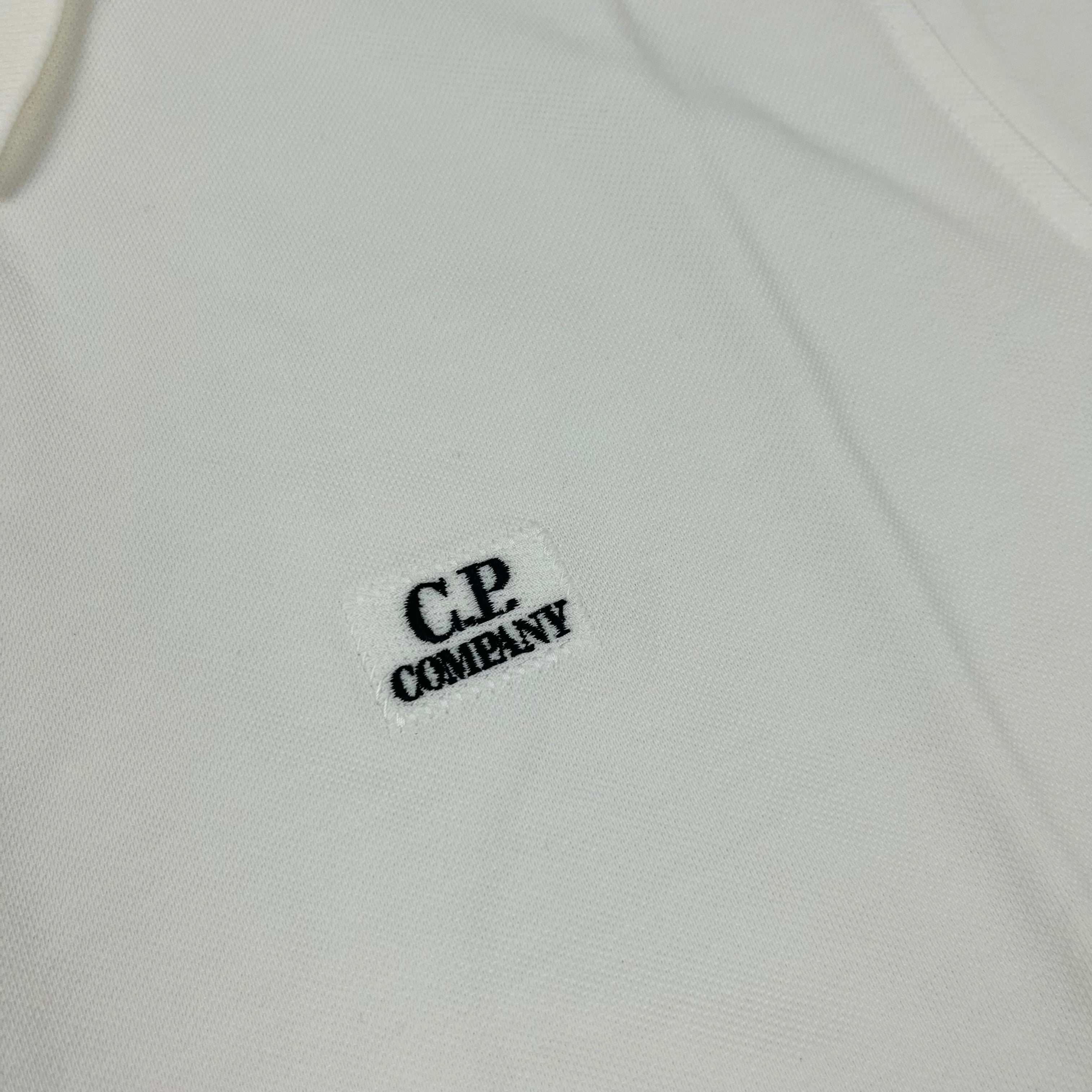 CP Company Piquet Polo Shirt - White