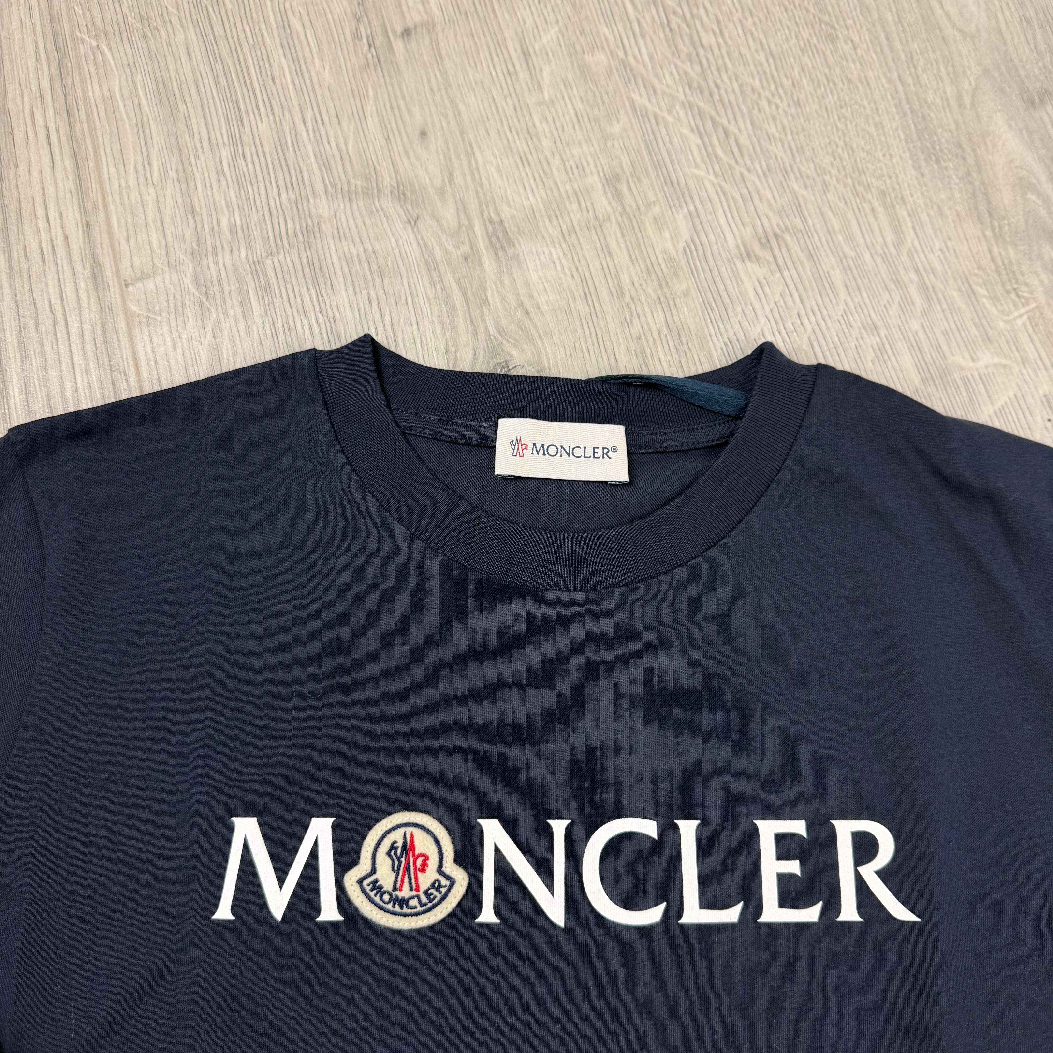 Moncler Junior Printed T-Shirt - Navy