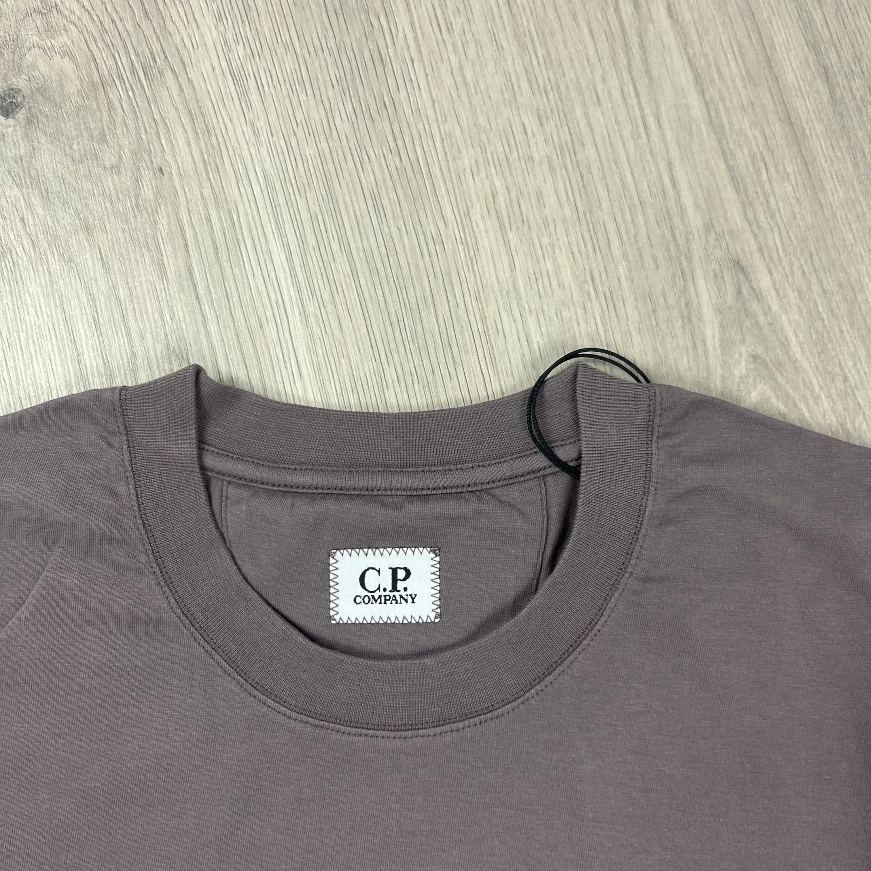 CP Company 30/1 T-shirt in Purple Dove. On sale at Open Attire.