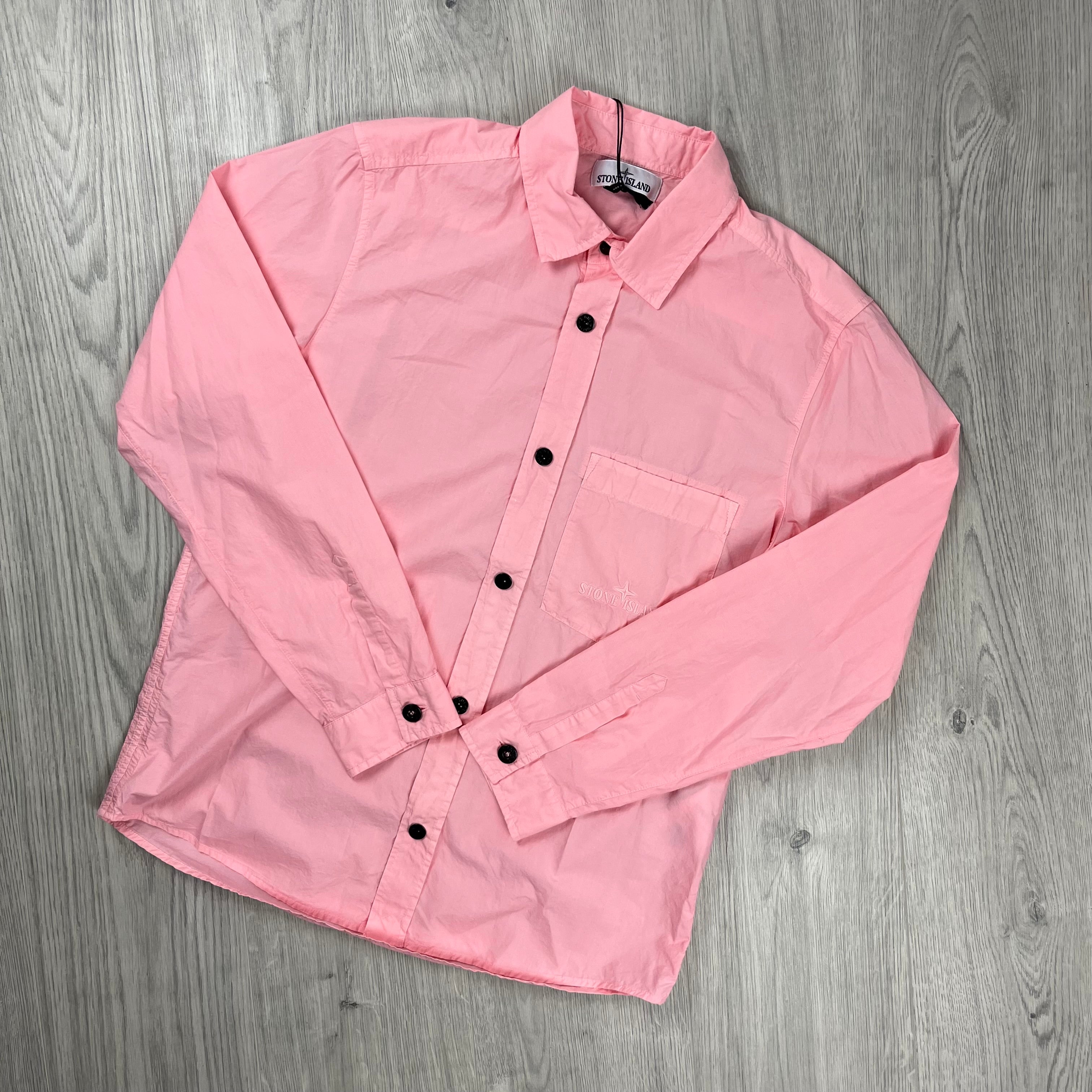 Stone Island Button Overshirt - Pink