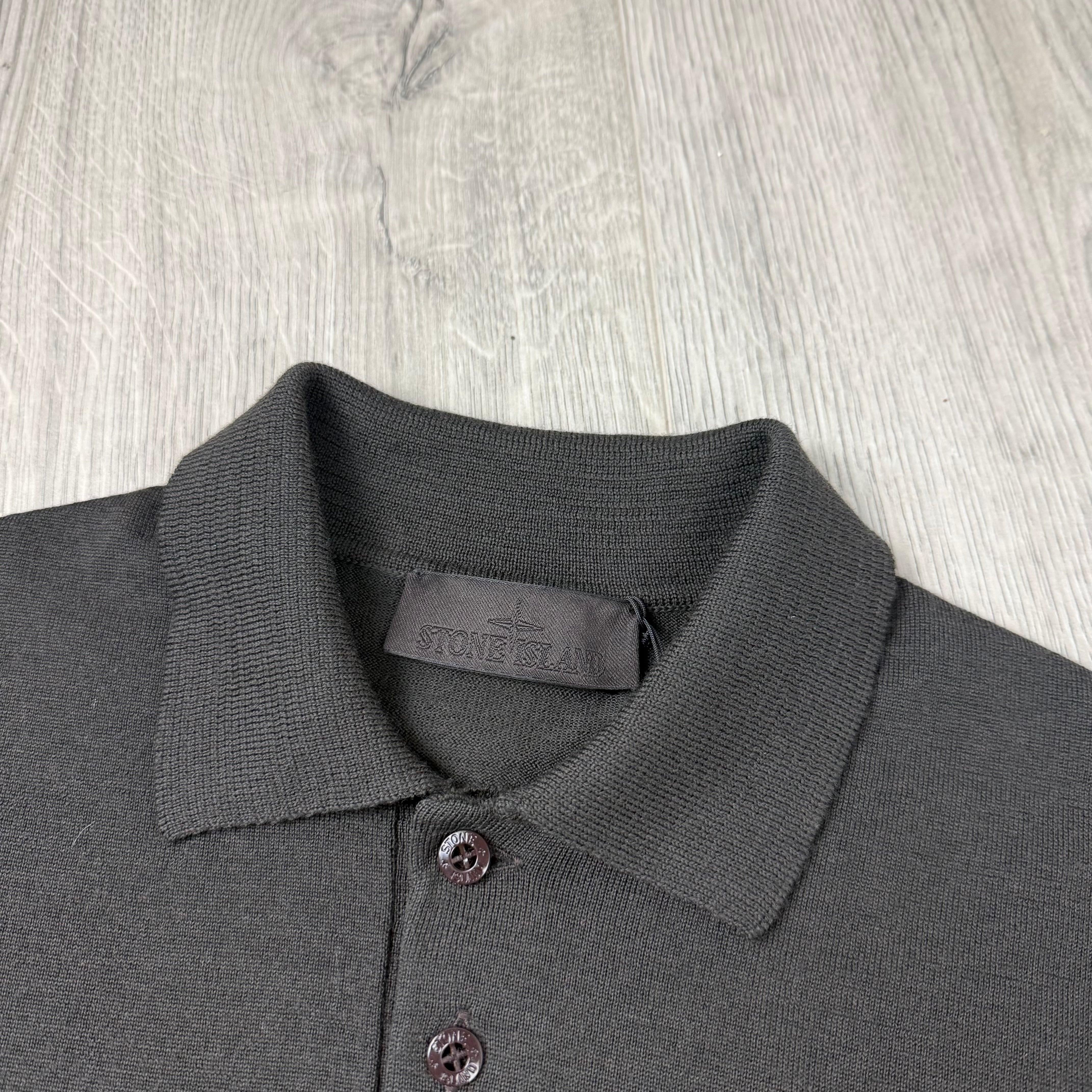 Stone Island Ghost Knit Polo Shirt - Dark Brown