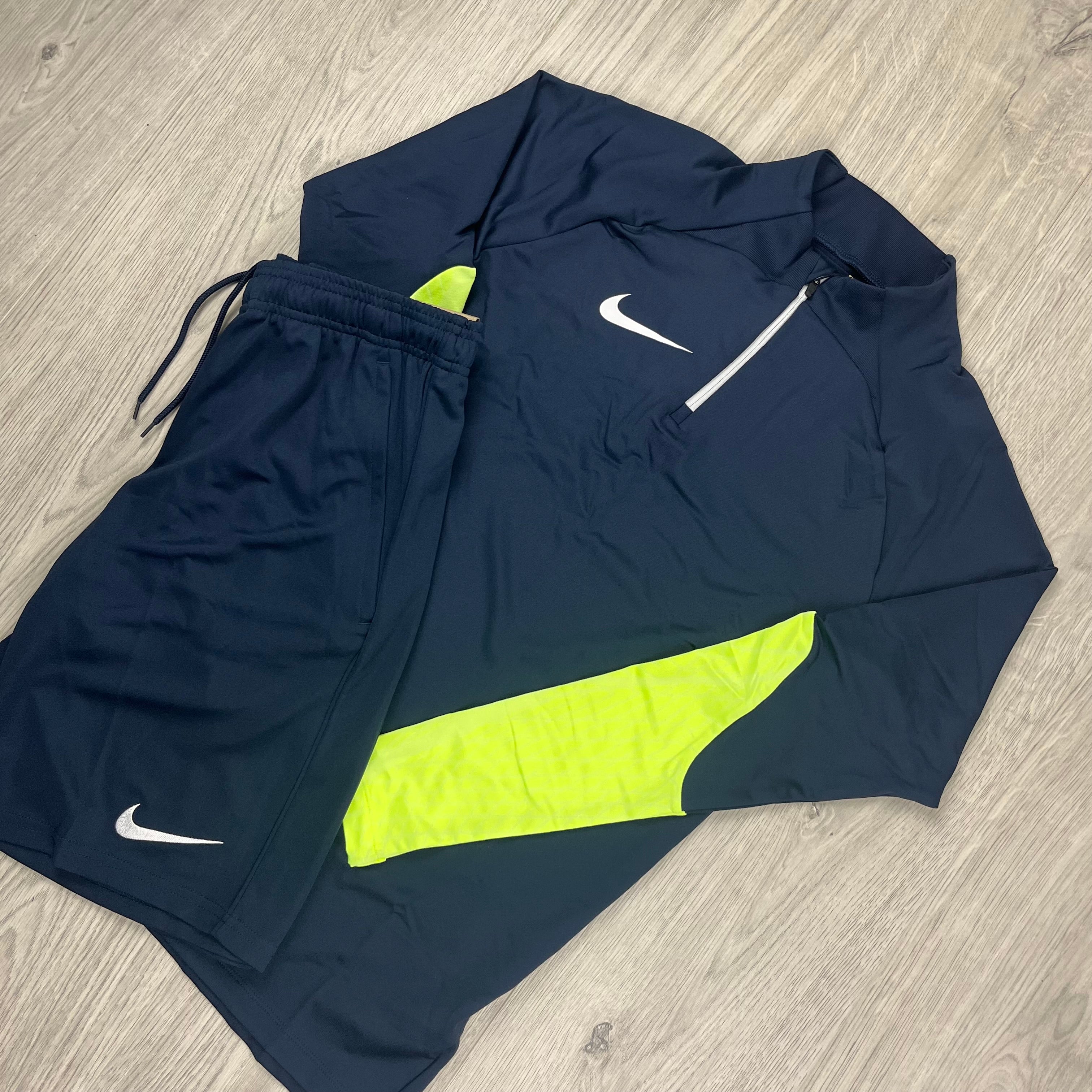 Nike Dri-Fit Tracksuit - Navy/Volt