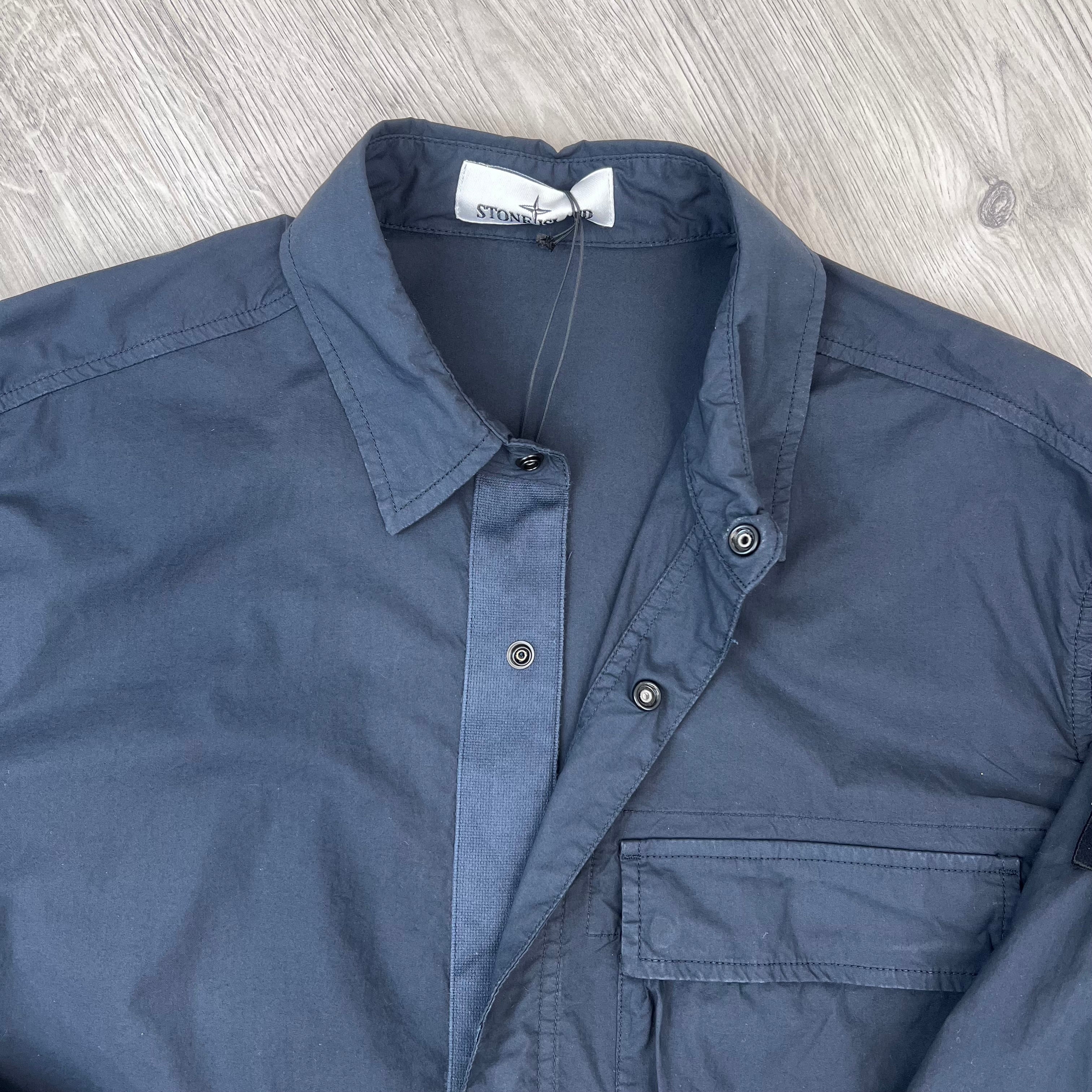 Stone Island 'Paracadute' Zip Overshirt - Navy