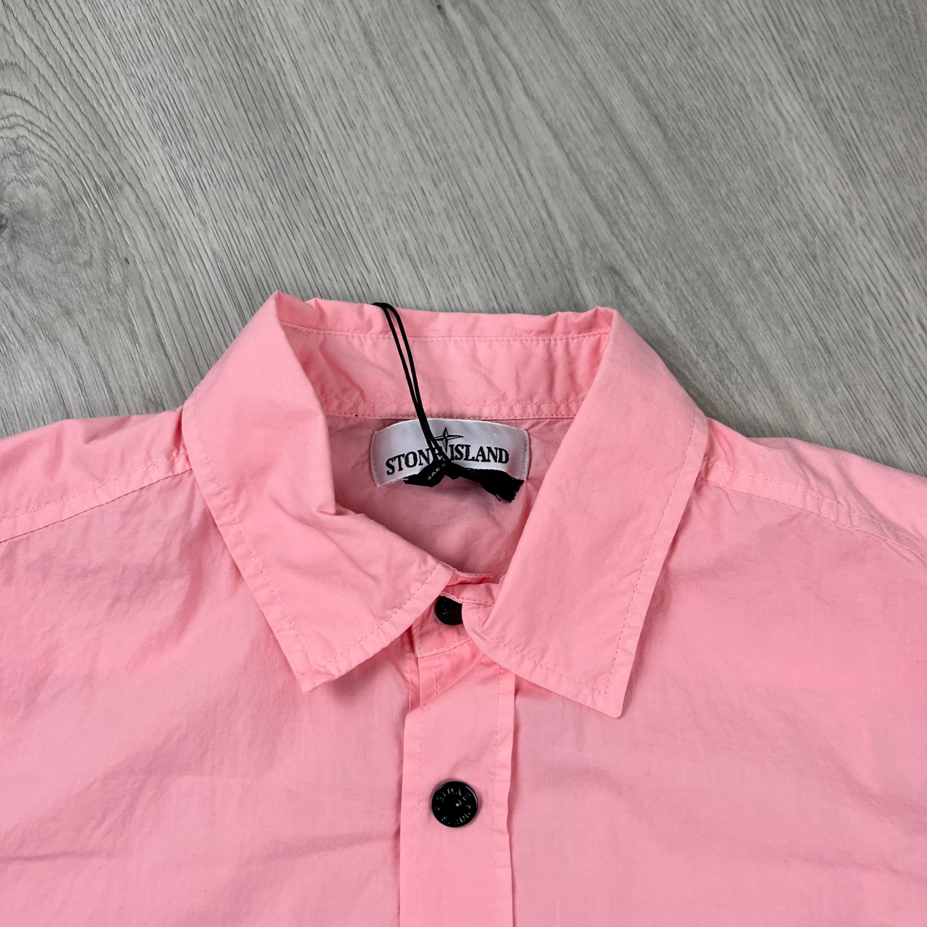 Stone Island Button Overshirt - Pink