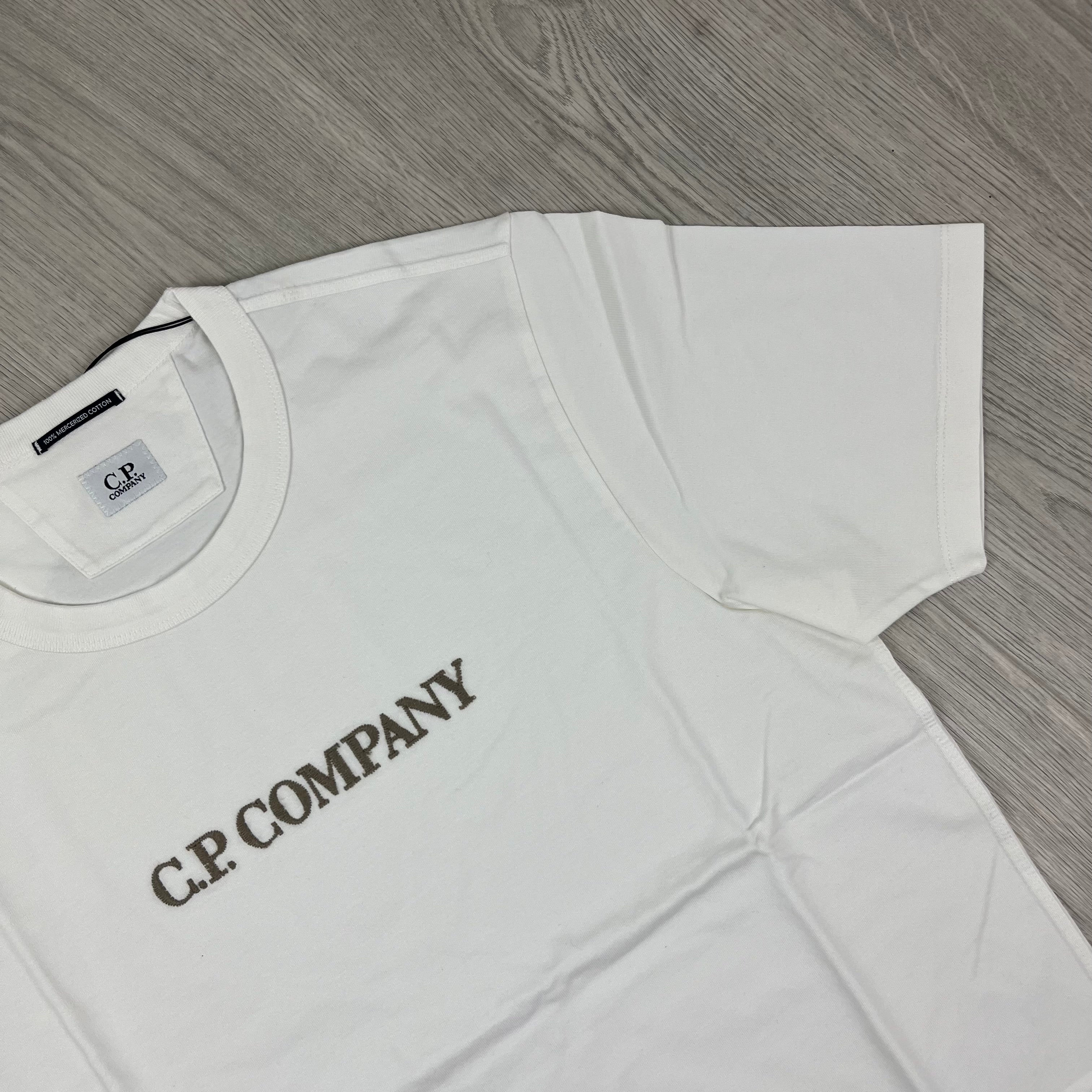 CP Company 30/2 Mercerized T-shirt in Gauze White. On sale at Open Attire.