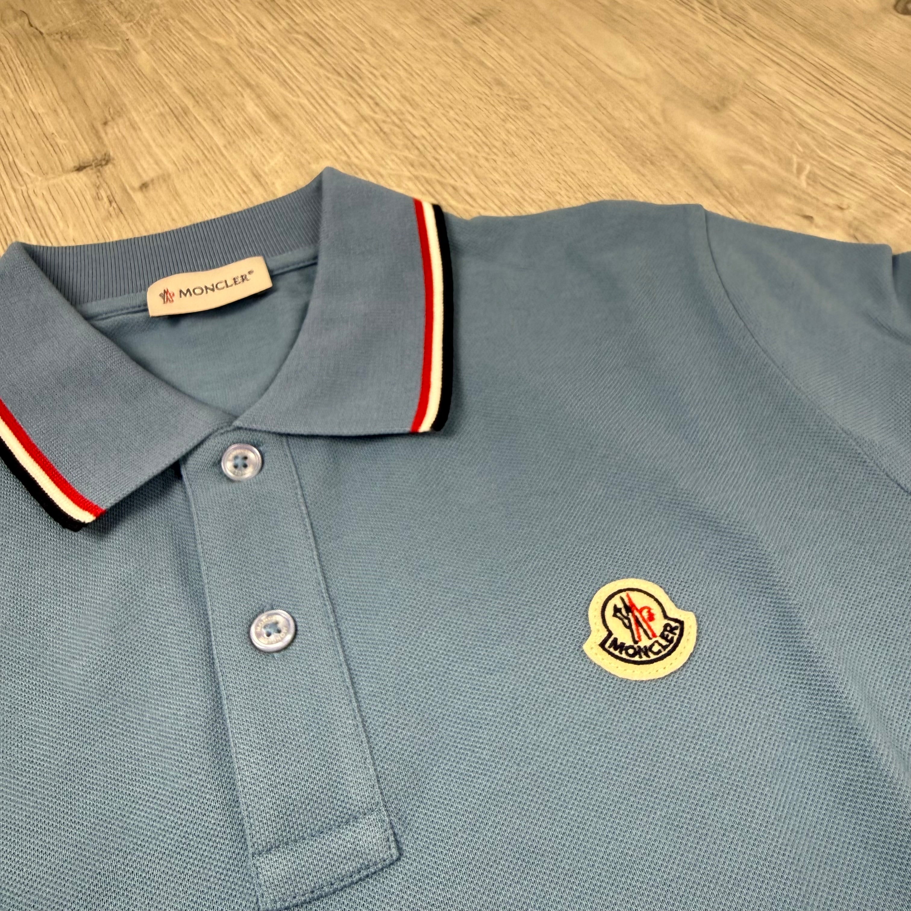 Moncler Junior Trim Polo Shirt - Blue
