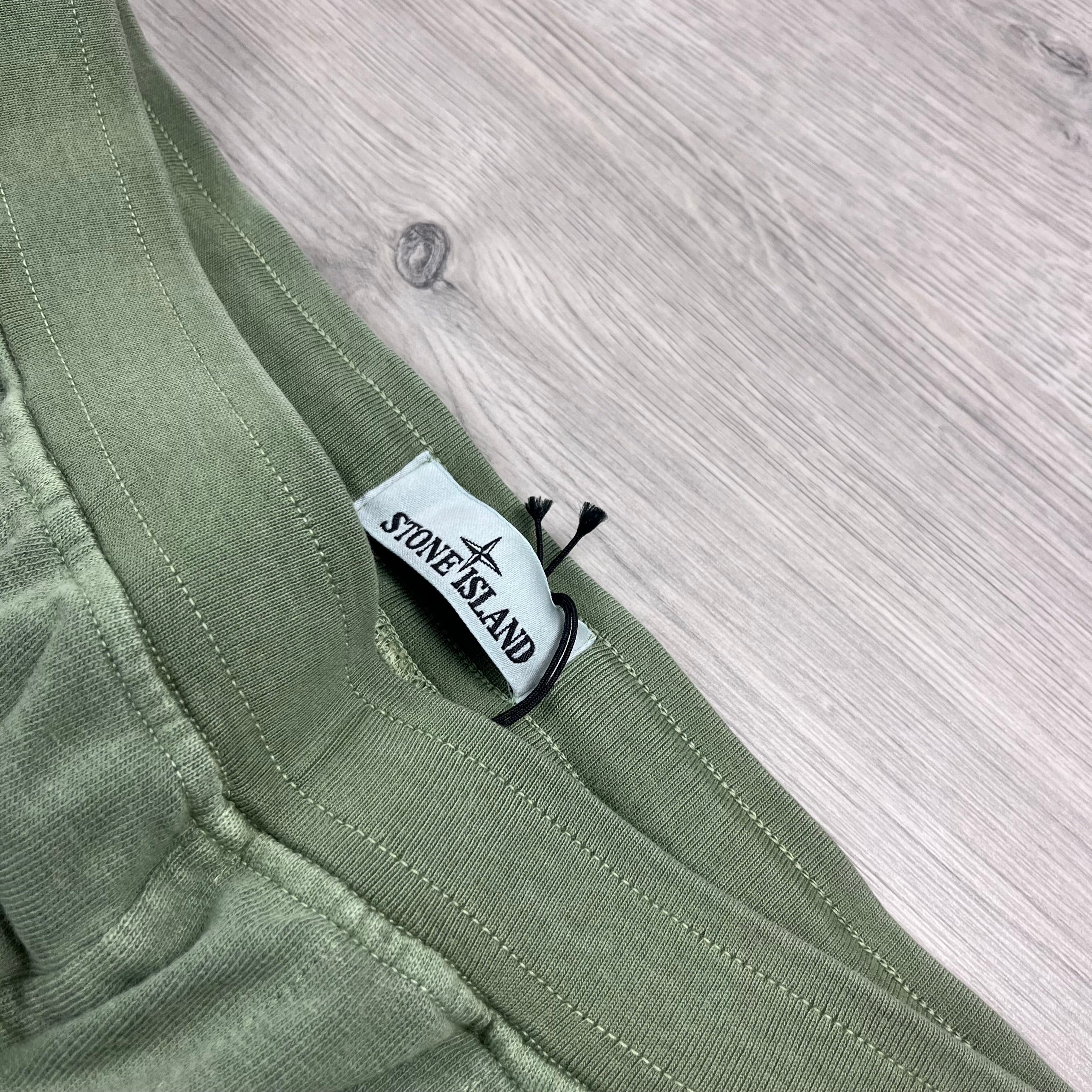 Stone Island Dyed Jersey Shorts - Sage Green