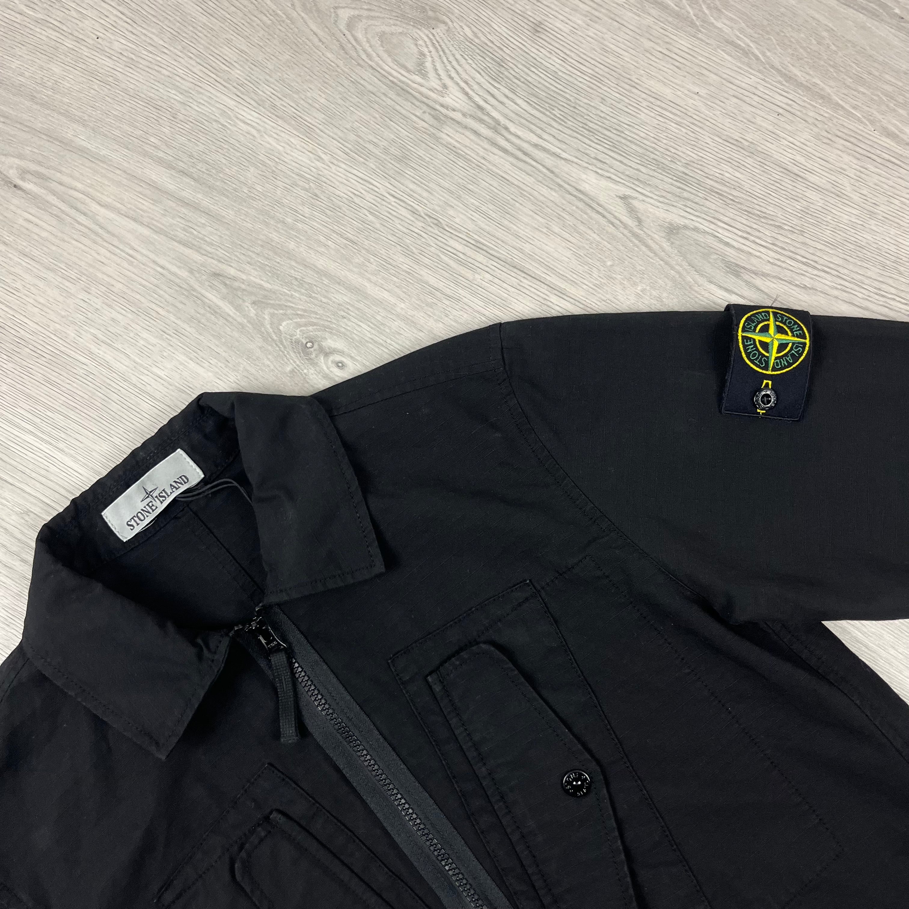 Stone Island Zip Overshirt - Black