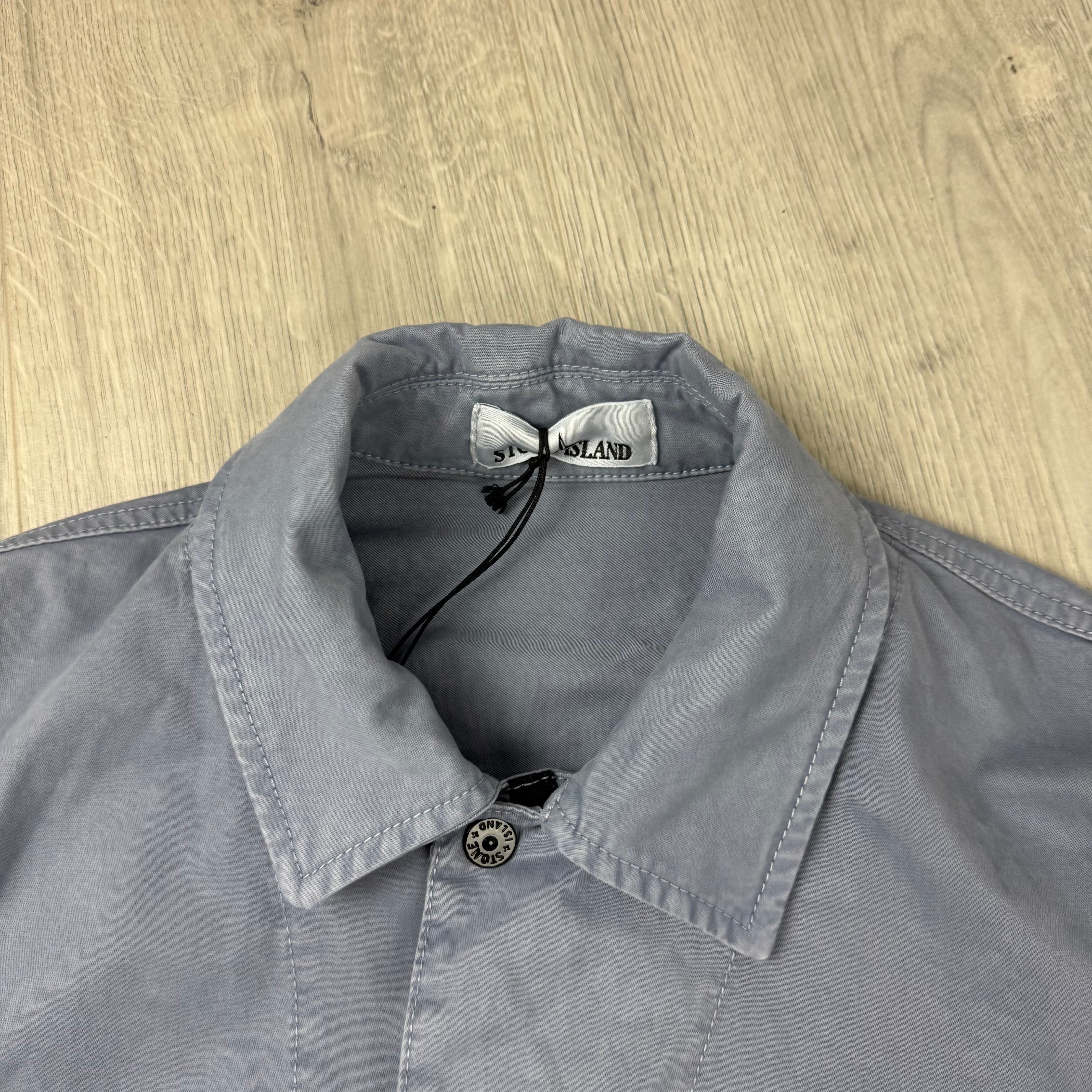 Stone Island Zip Overshirt - Avio Blue