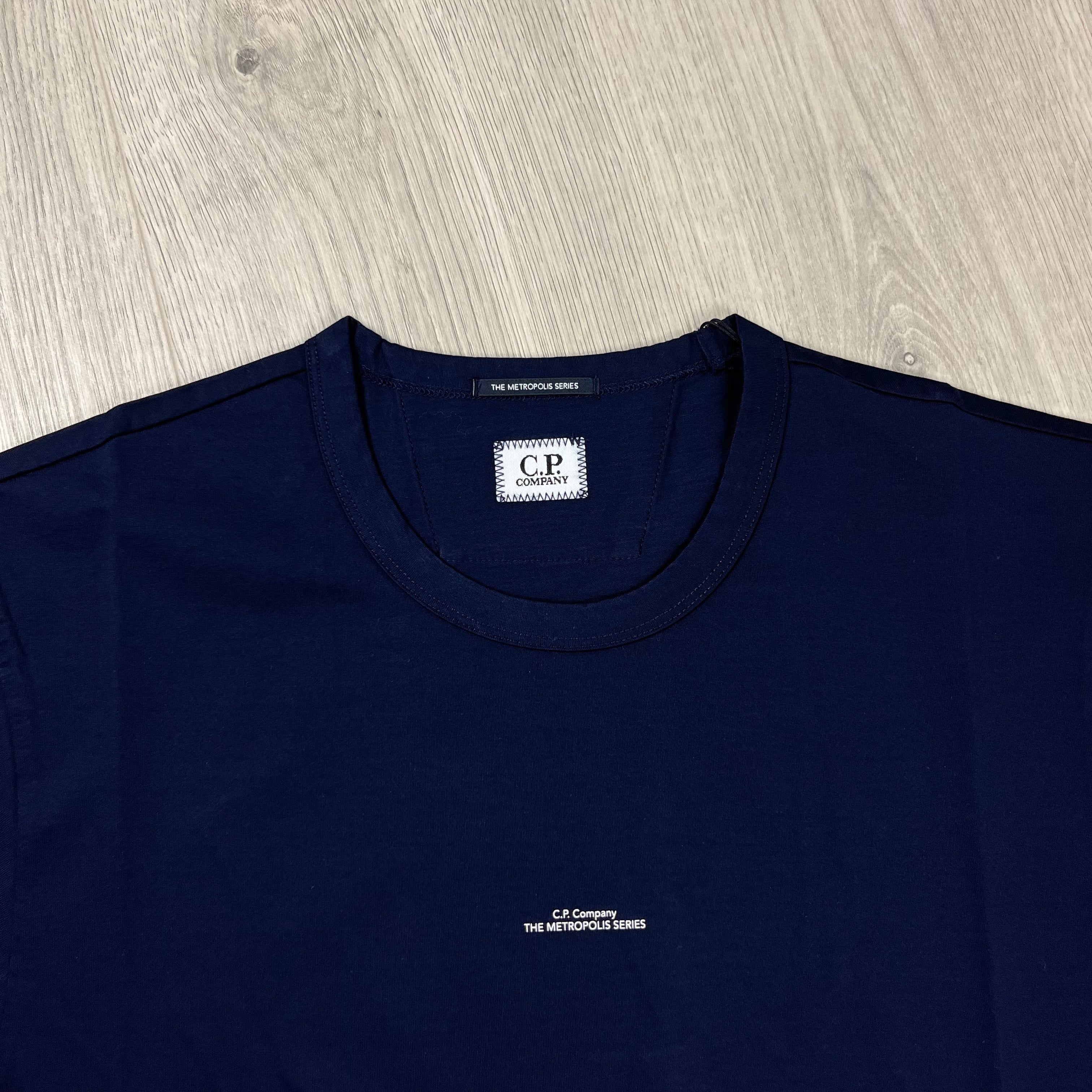 CP Company Metropolis T-shirt in Sky Captain Navy. On sale at Open Attire.