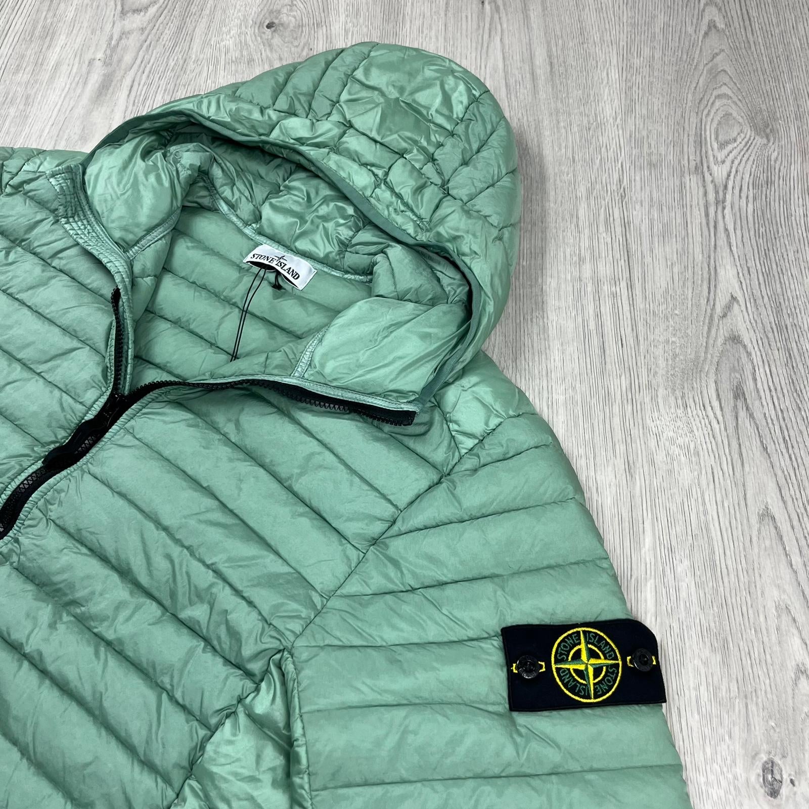 Stone Island Woven Down Jacket - Sage Green