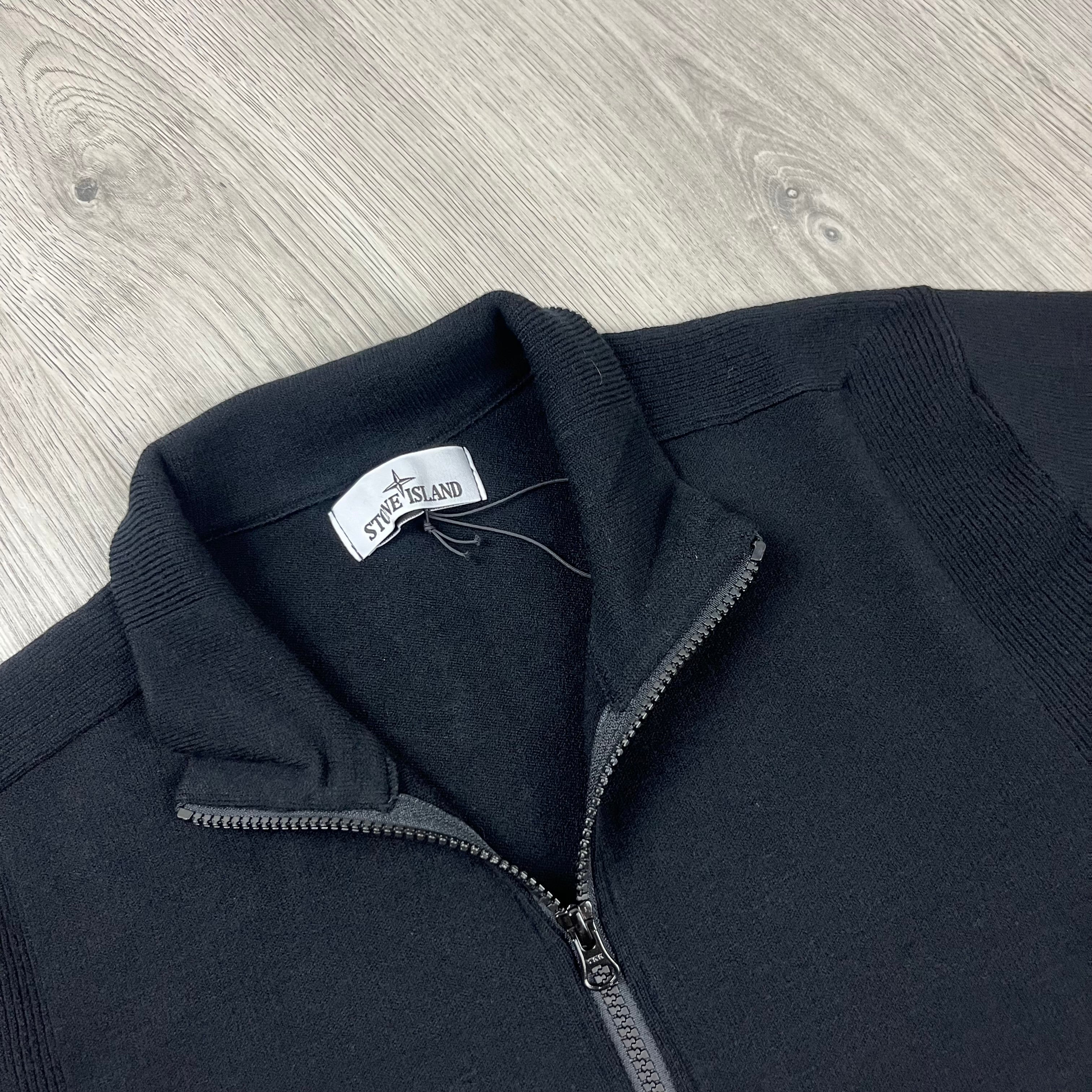 Stone Island Knit Zip Fleece - Black