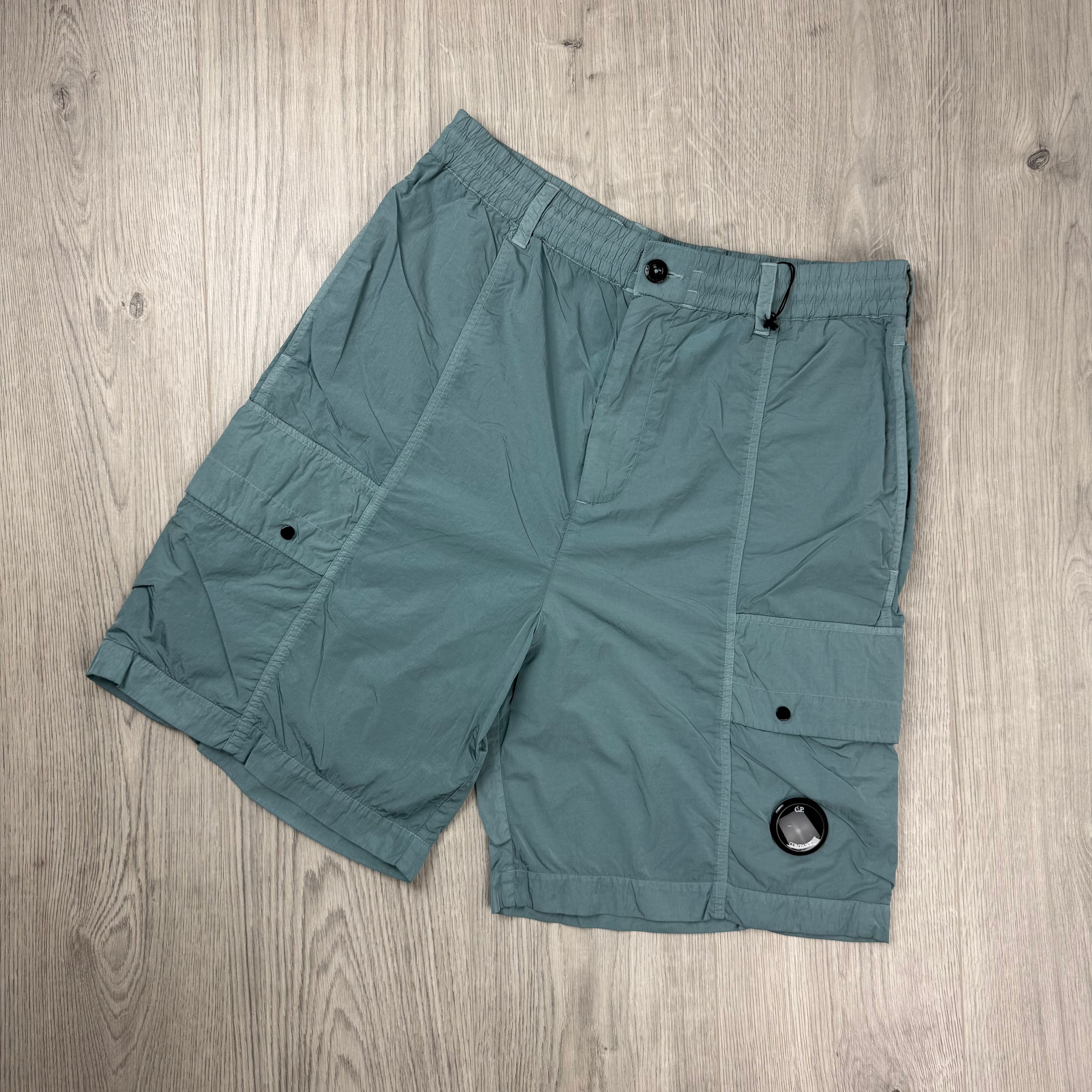 CP Company Boxy Chrome-R Cargo Shorts - Silver Blue