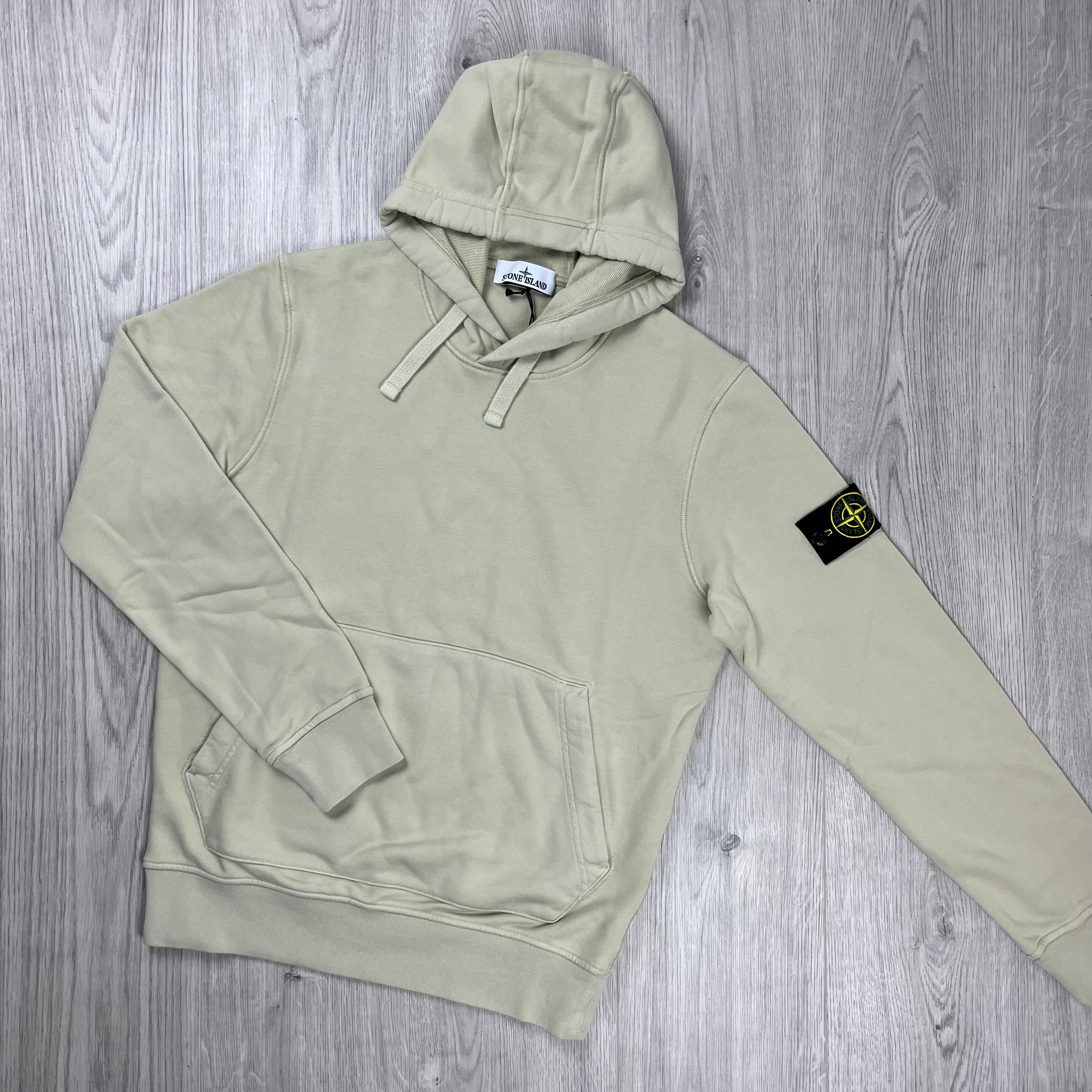 Stone Island Pullover Hoodie in Off White. On sale at Open Attire.