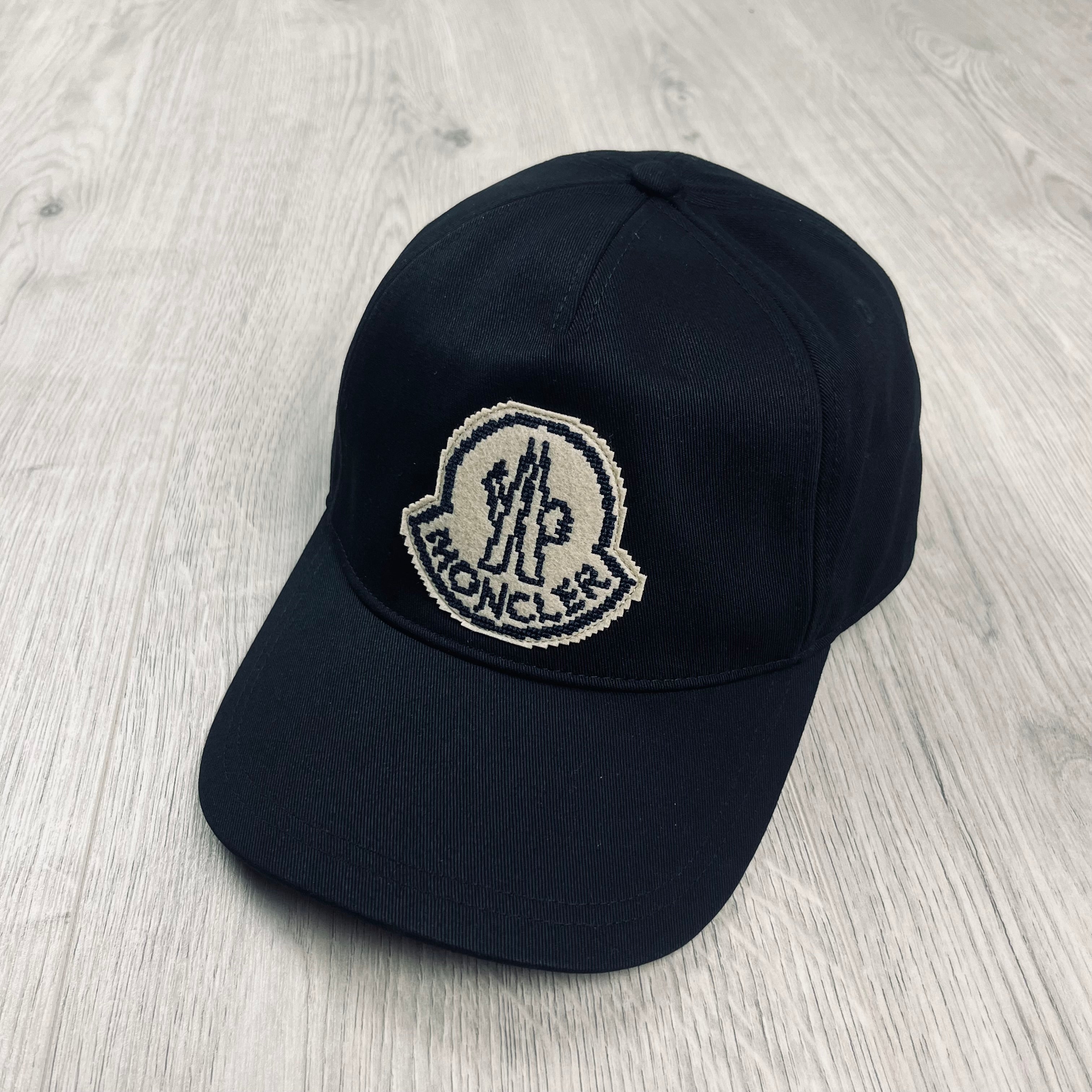 Moncler Pixelated Baseball Cap in Black. On sale at Open Attire.