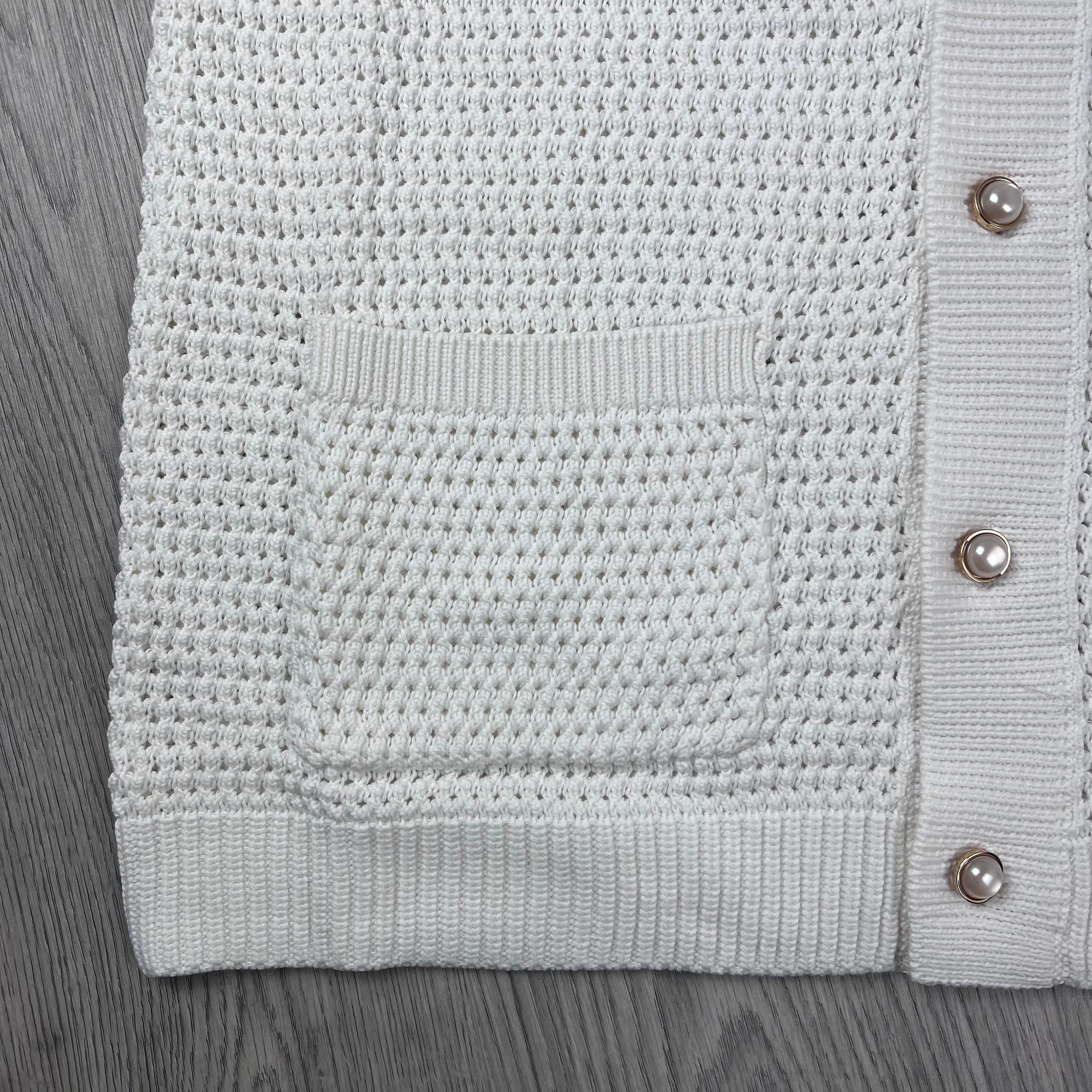 Casablanca Stripe Crochet Shirt - White