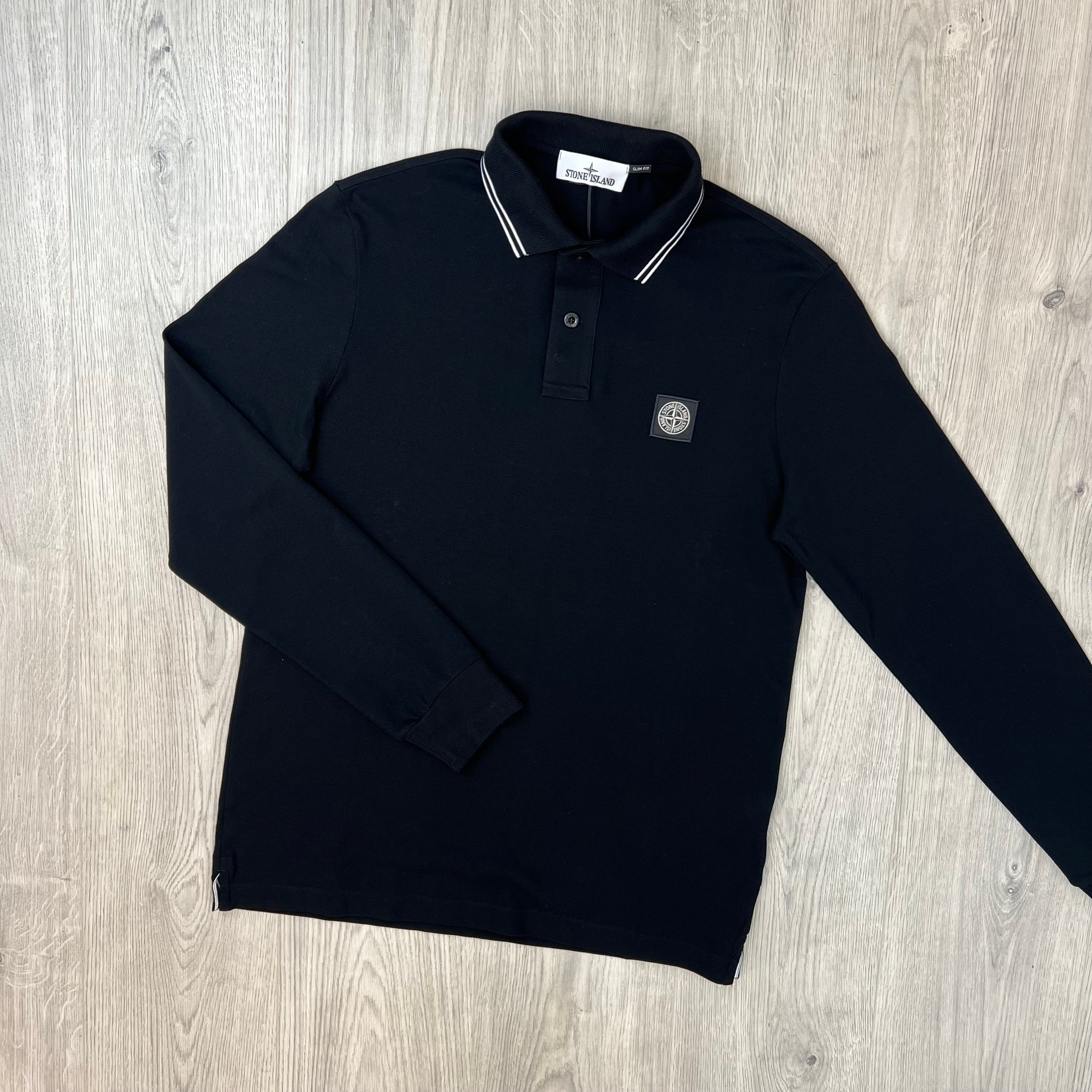 Stone Island Patch Polo Shirt - Black