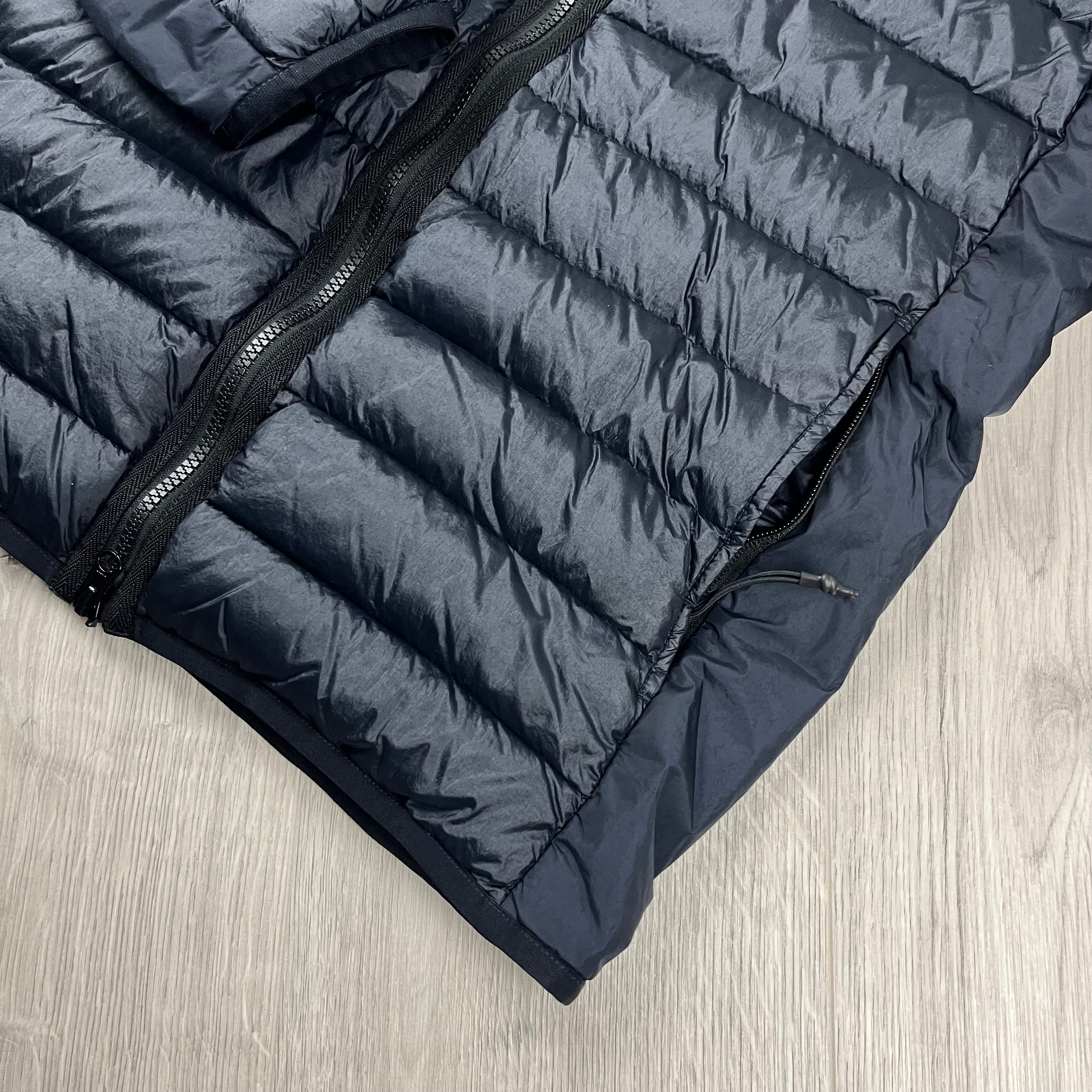 Stone Island Loom Woven Nylon Down-TC Jacket in Navy Blue. On sale at Open Attire.