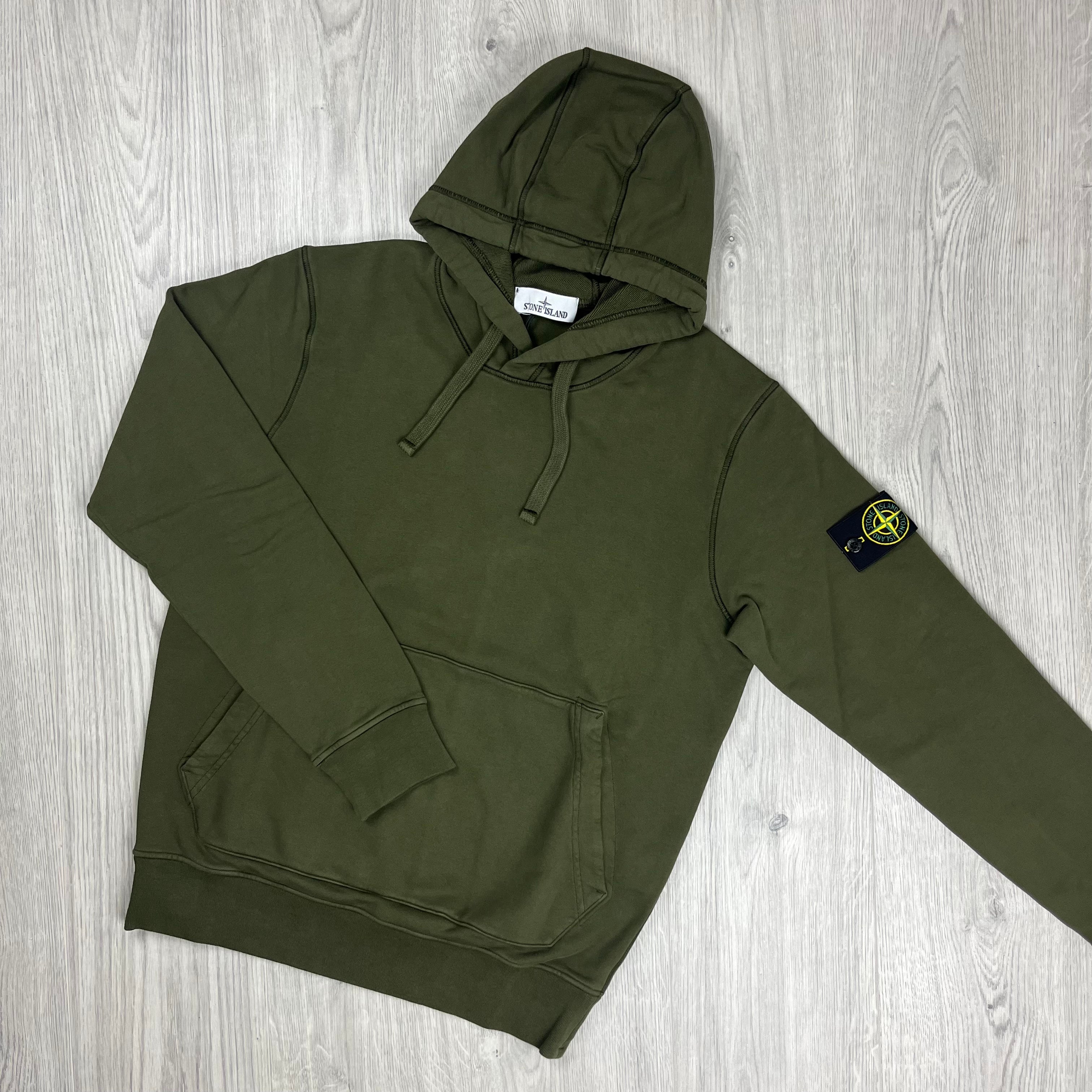 Stone Island Dyed Hoodie - Olive