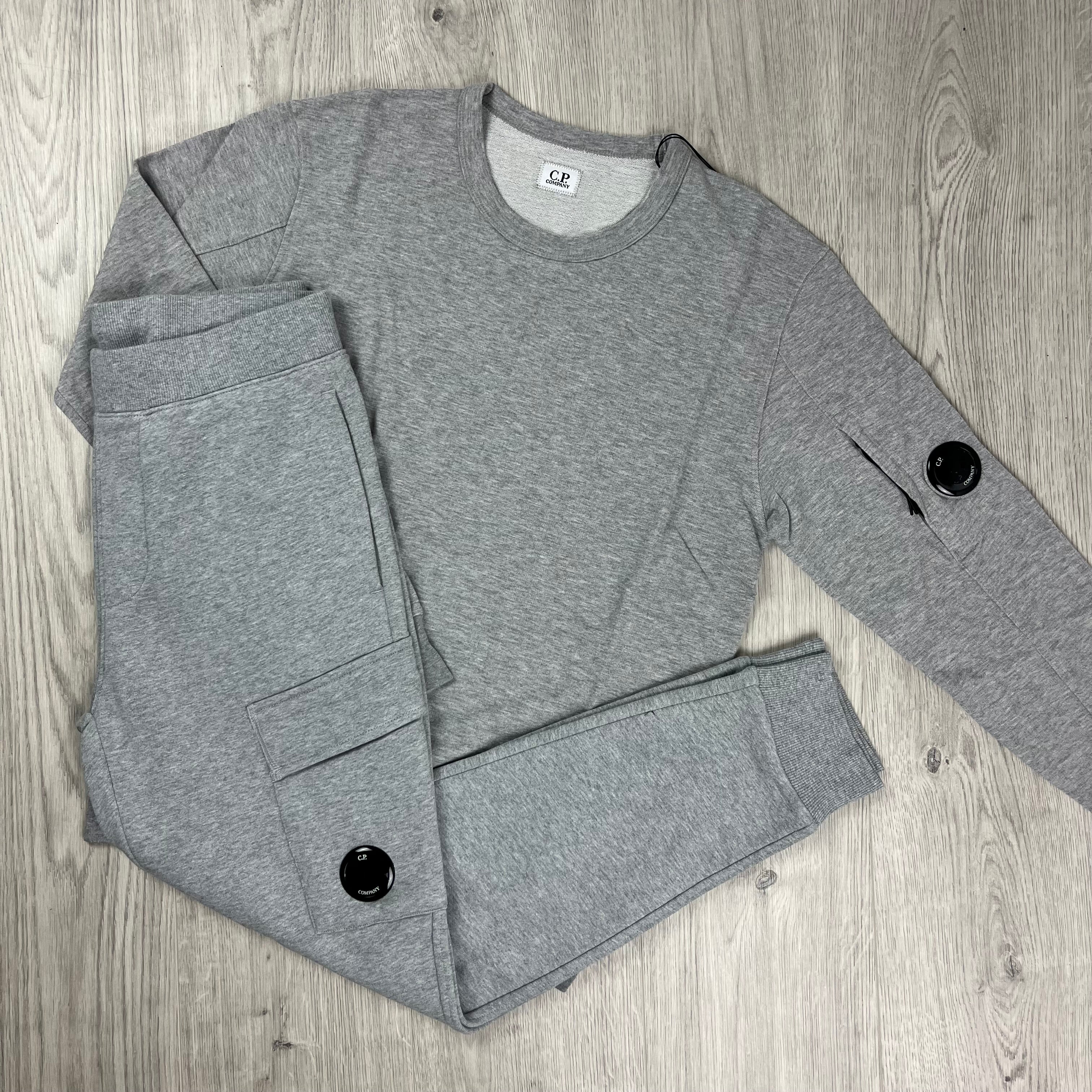 CP Company tracksuit in Grey Melange. On sale at Open Attire.