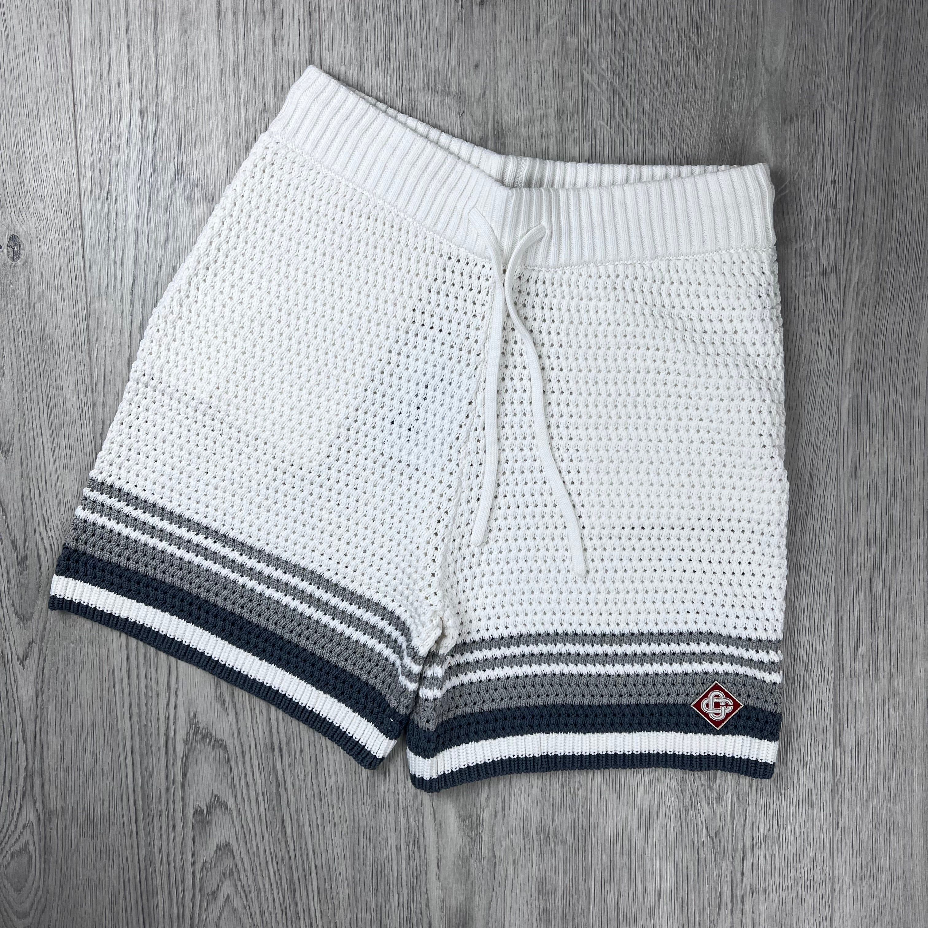 Casablanca Stripe Crochet Shorts - White