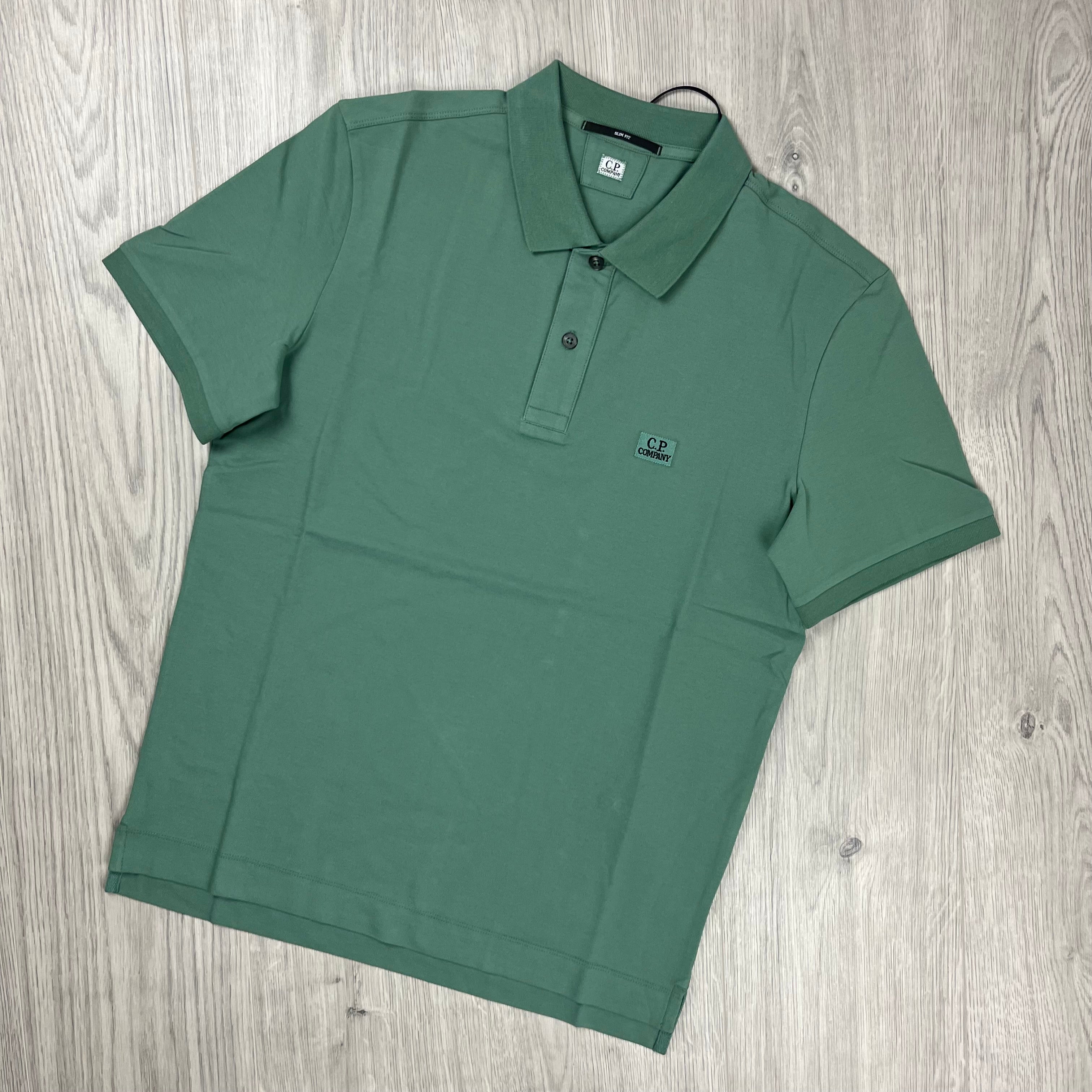 CP Company Piquet Polo Shirt - Green Bay