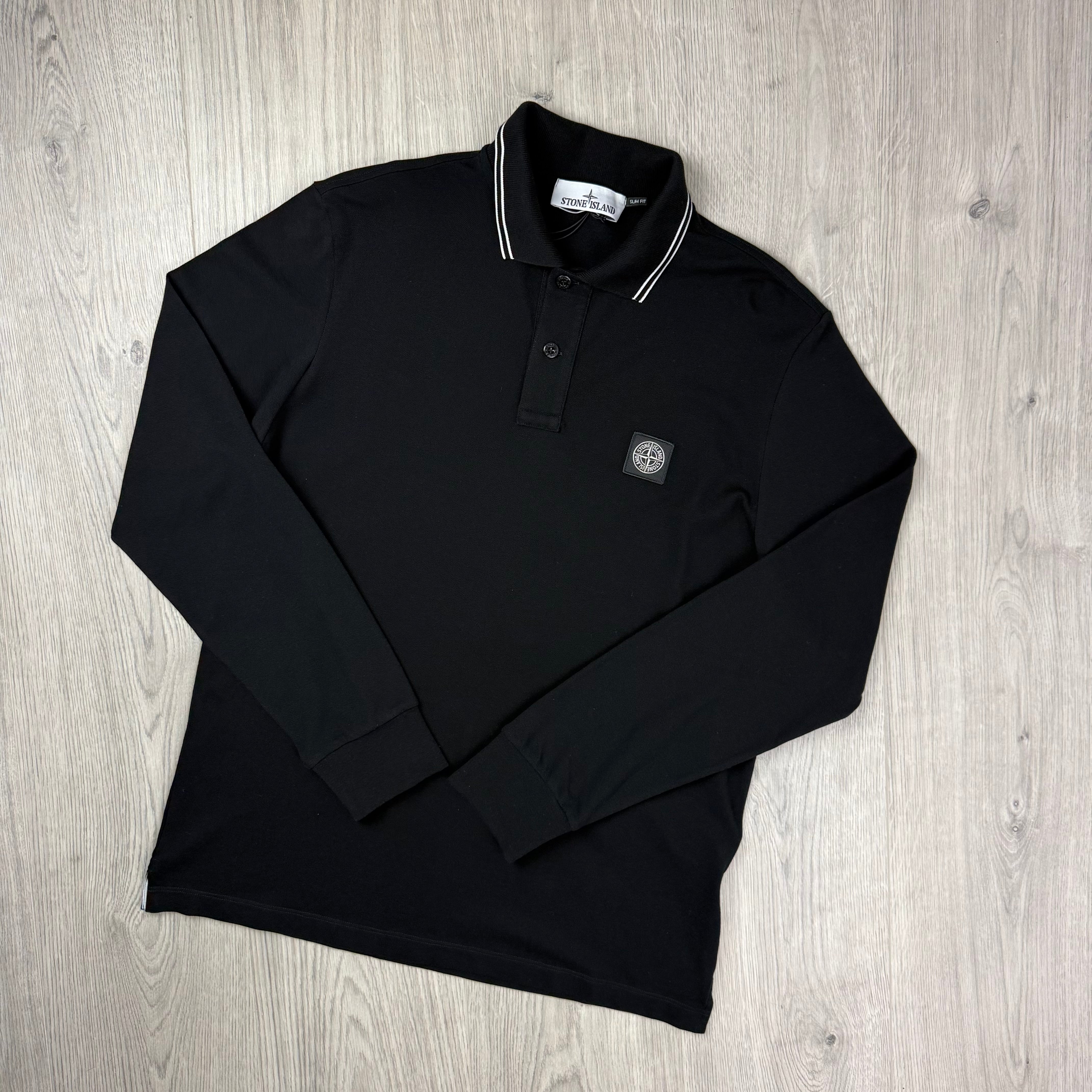 Stone Island Patch Polo Shirt - Black