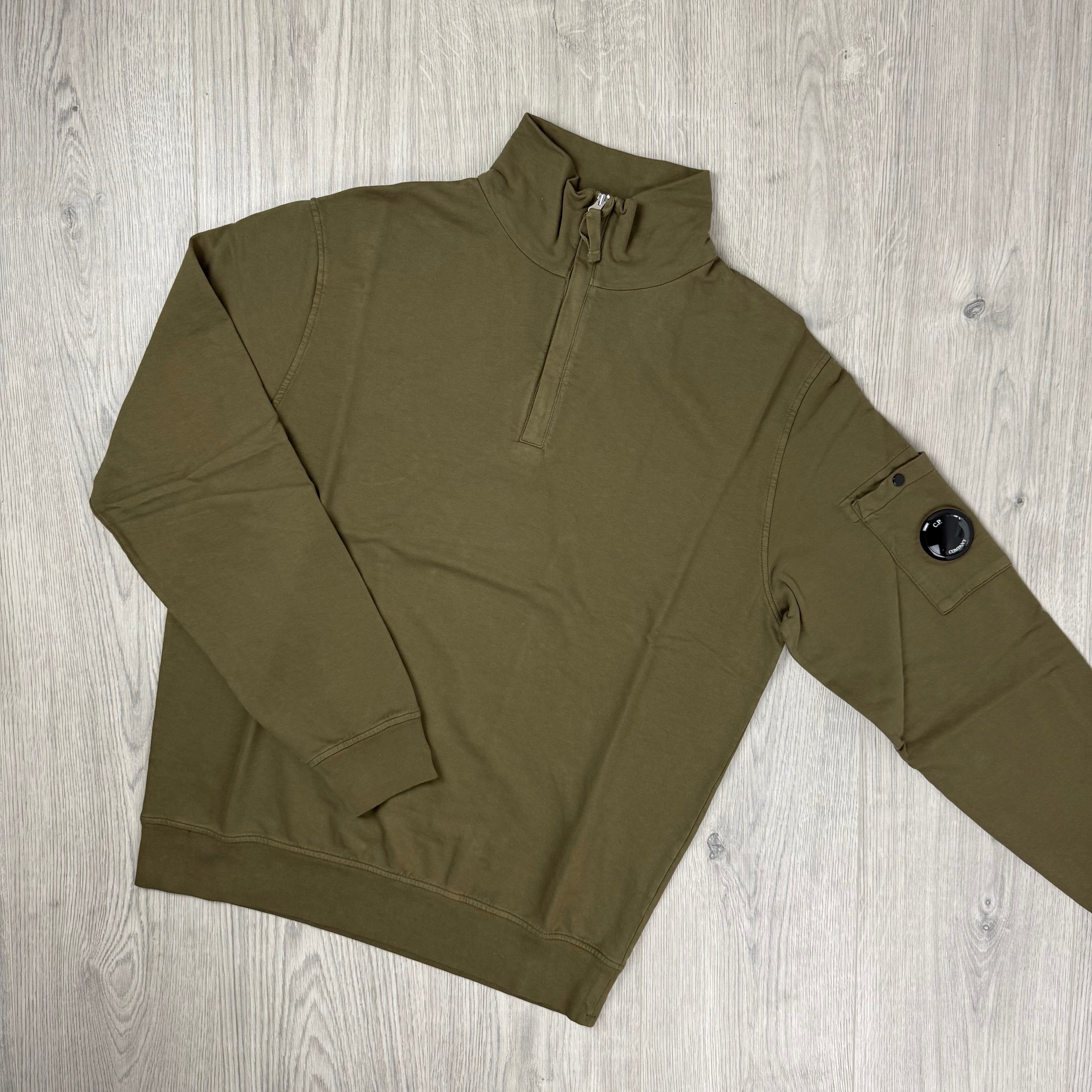 CP Company Light Fleece Zip Sweatshirt - Ivy Green