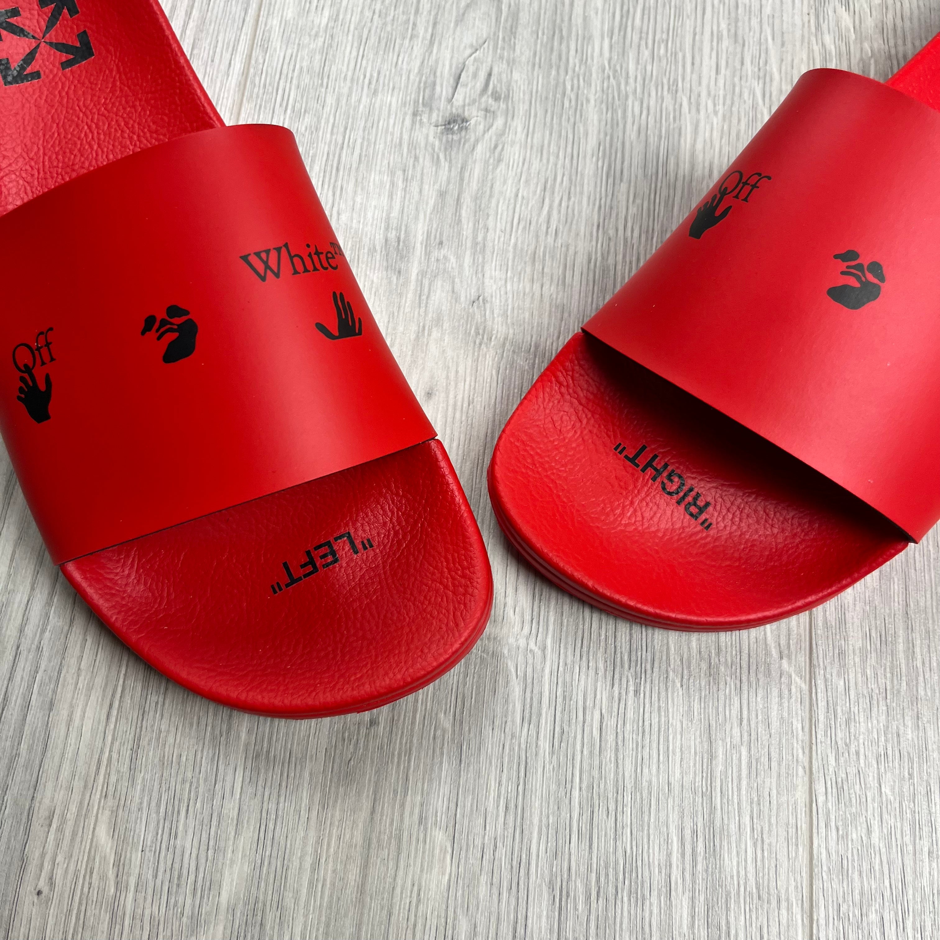 Off-White Rubber Slides - Red