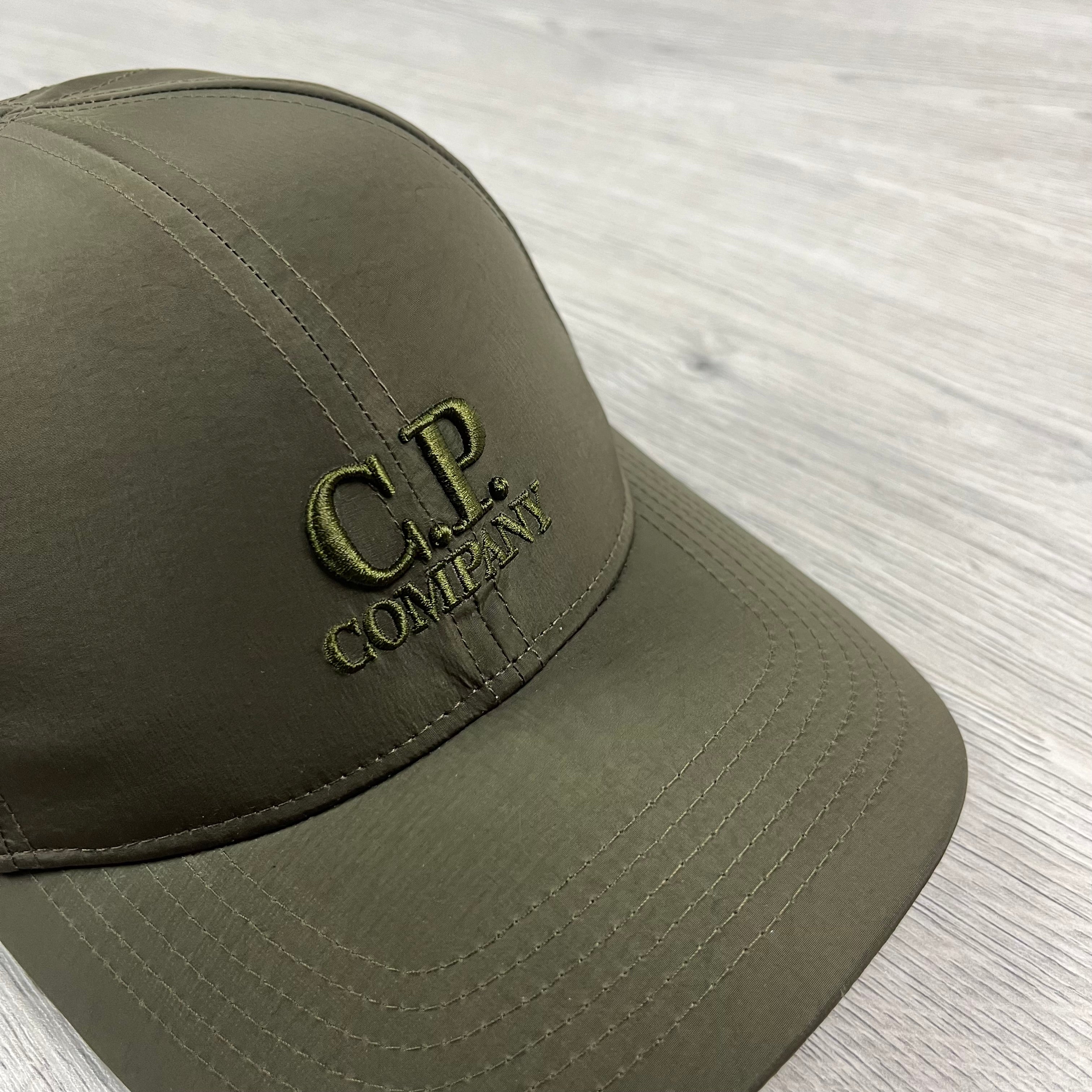 CP Company Chrome-R Baseball Cap in Ivy Green. On sale at Open Attire.