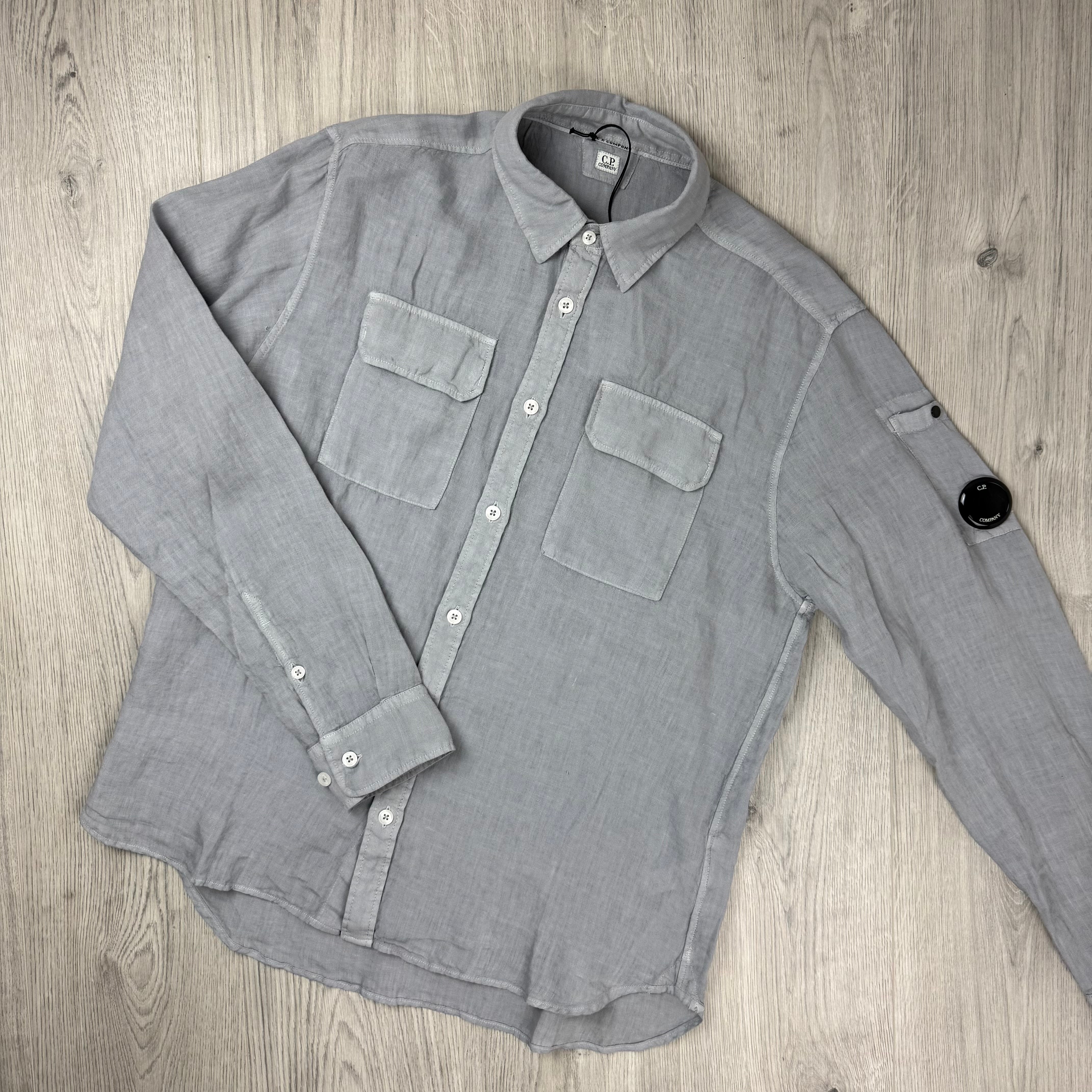 CP Company Linen Shirt - Drizzle Grey