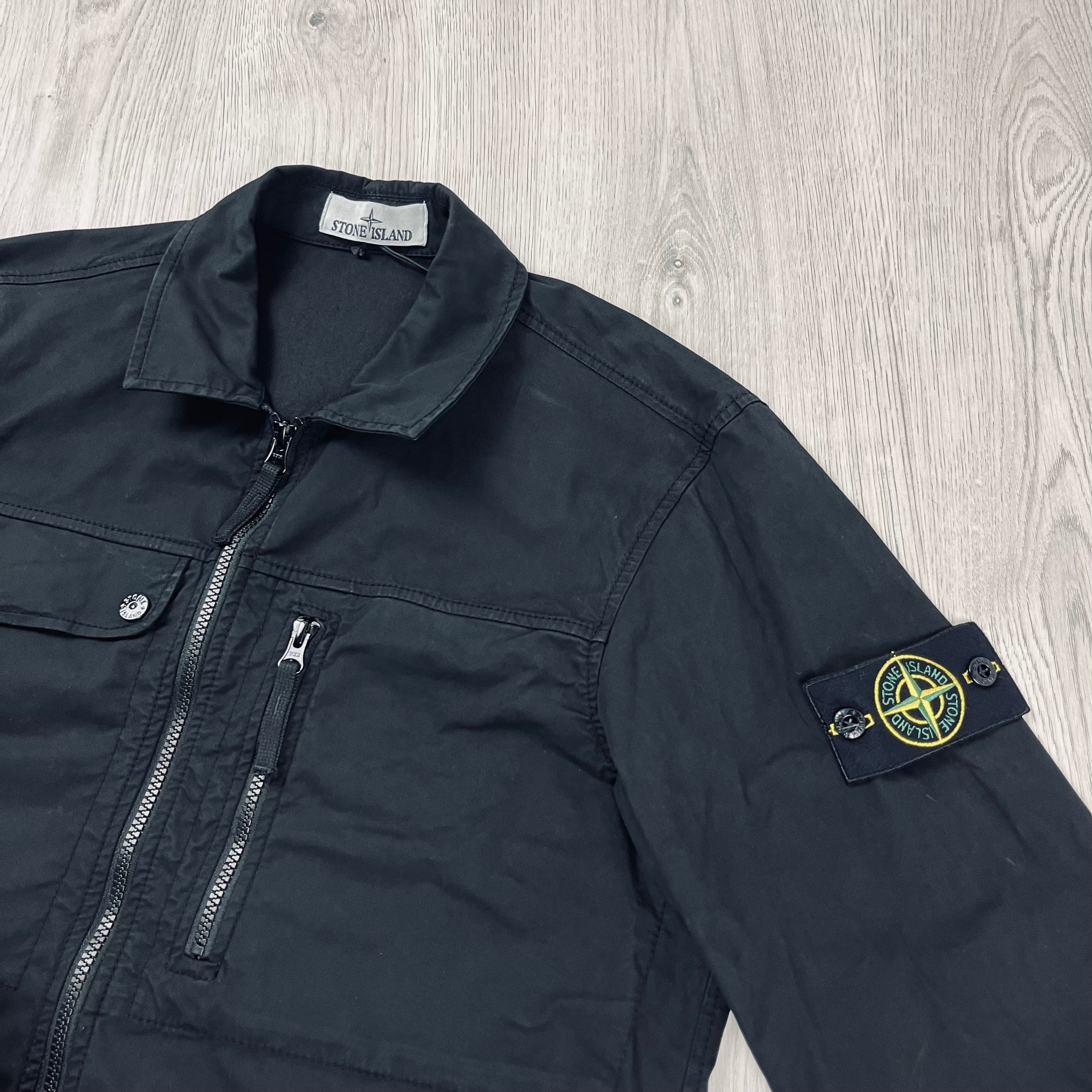 Stone Island Zip Overshirt - Black