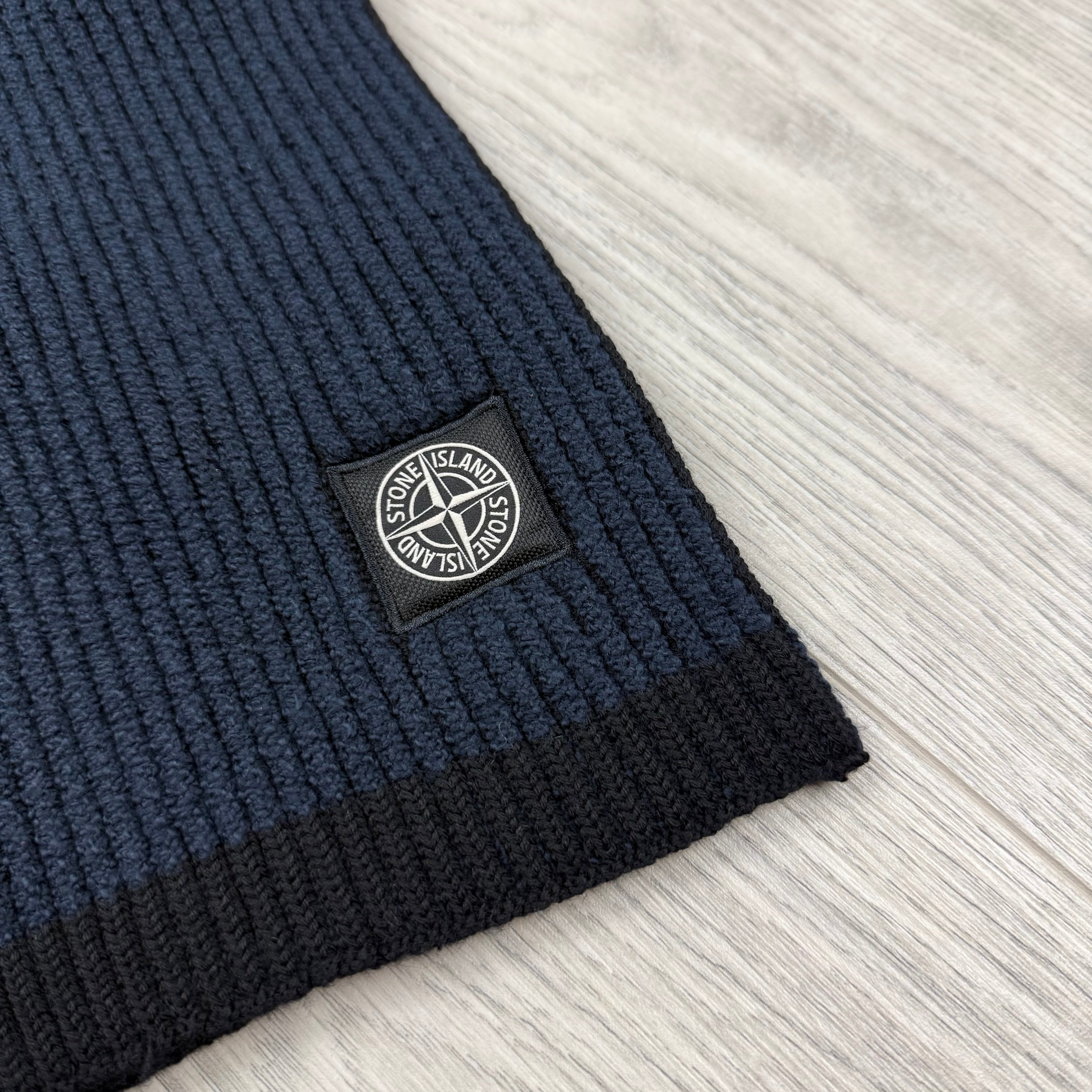 Stone Island Vanisé Rib Scarf - Navy