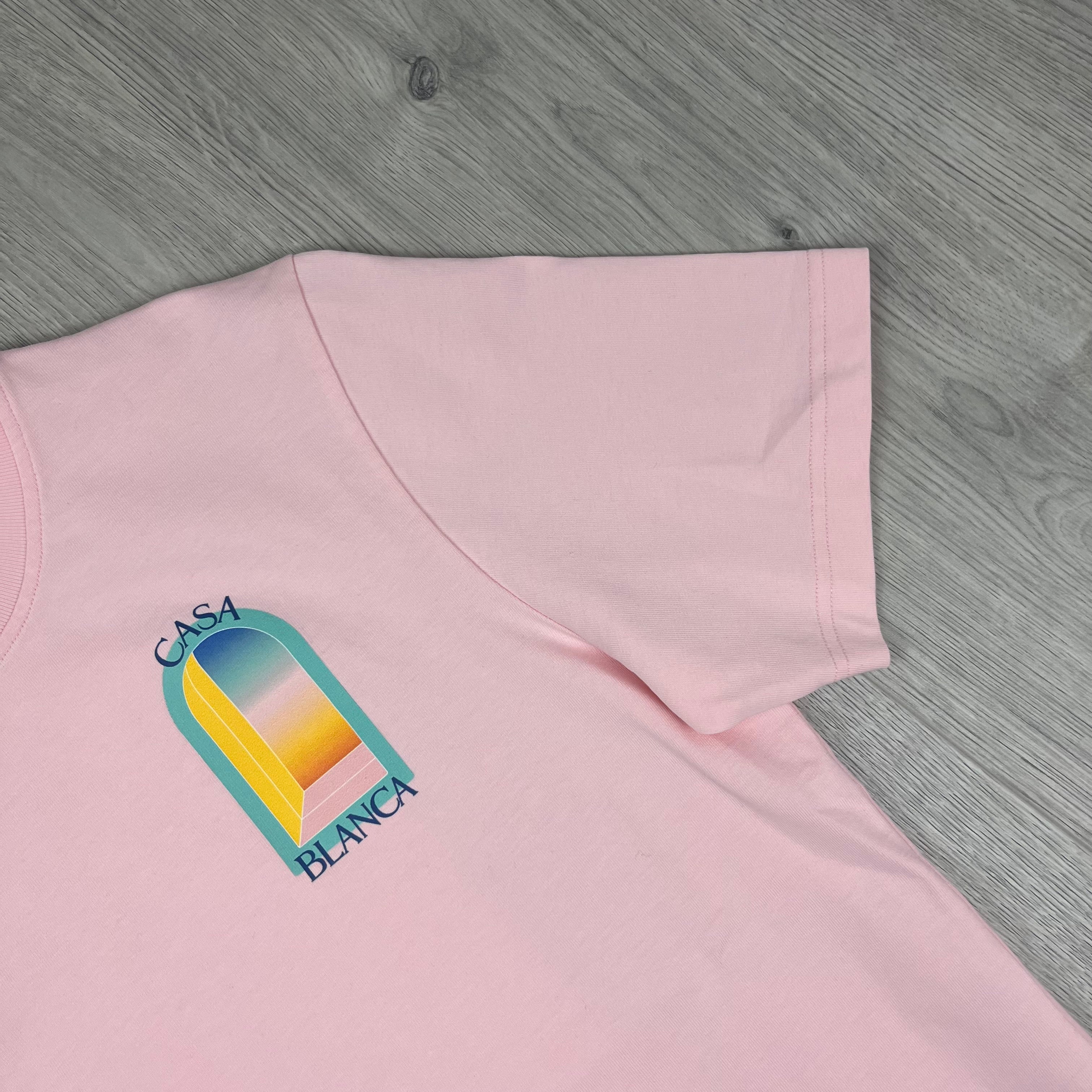 Casablanca 'L'Arc Coloré' T-Shirt in Pink. On sale at Open Attire. 