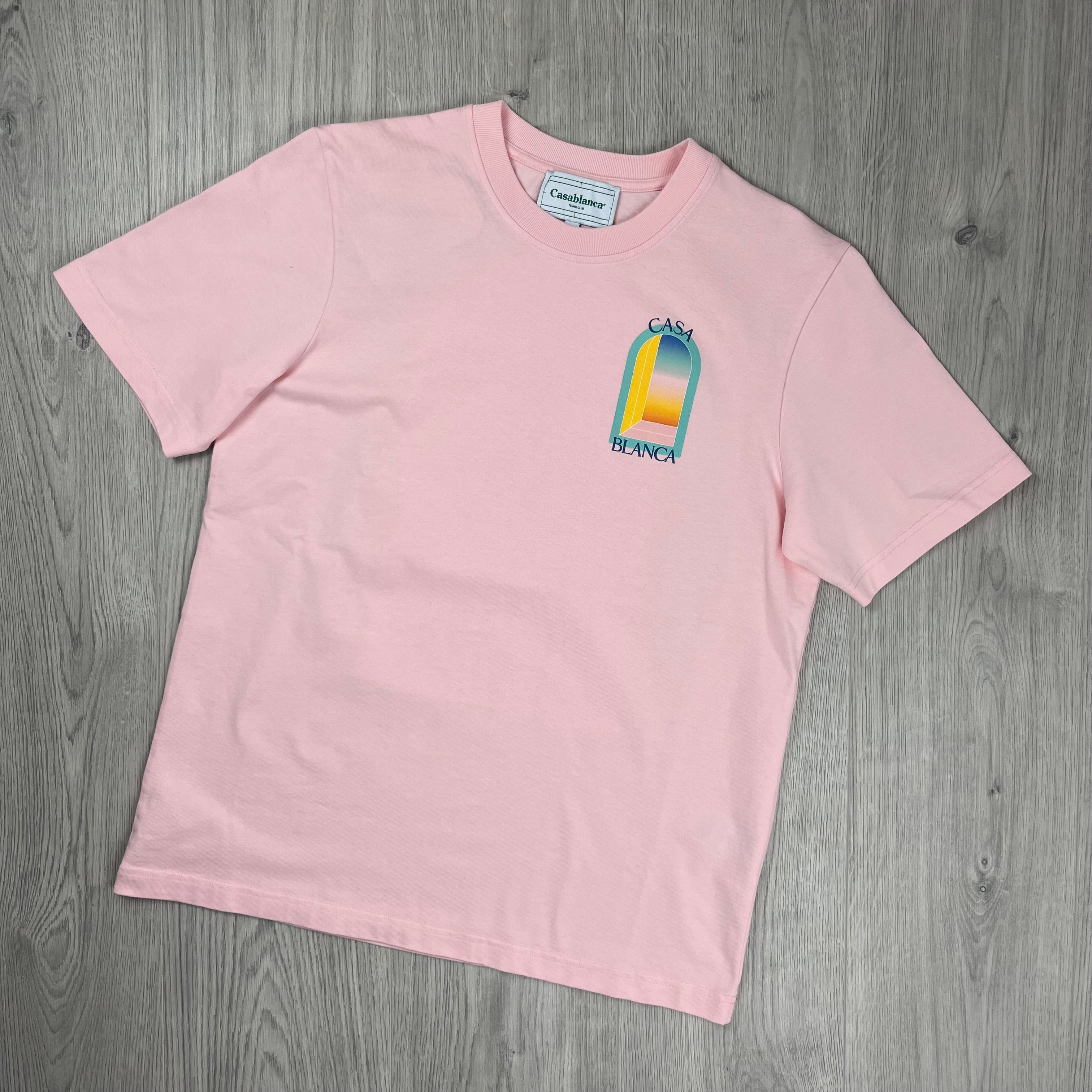 Casablanca 'L'Arc Coloré' T-Shirt in Pink. On sale at Open Attire. 