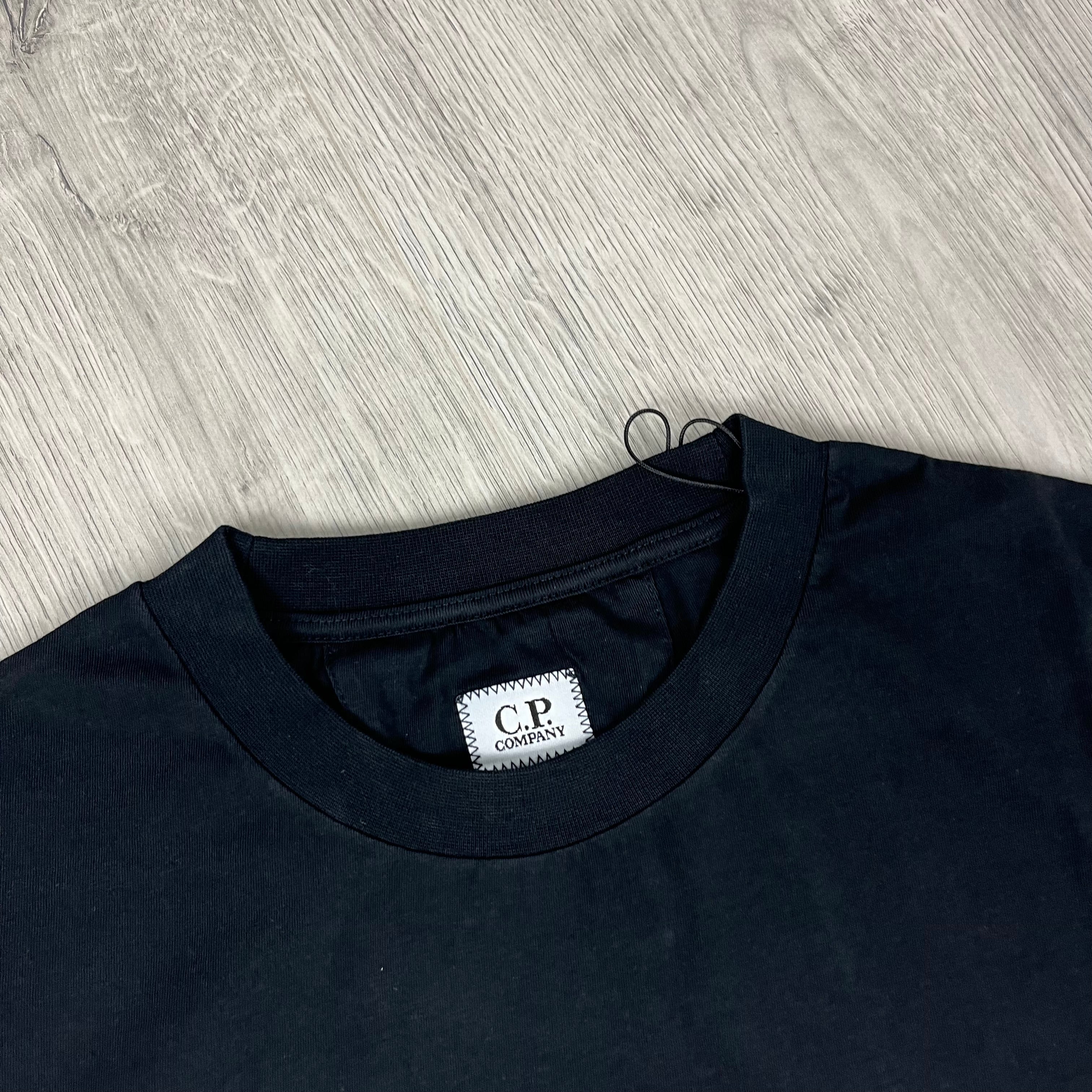 Men's CP Company Blurred T-Shirt in Black. On sale at Open Attire.