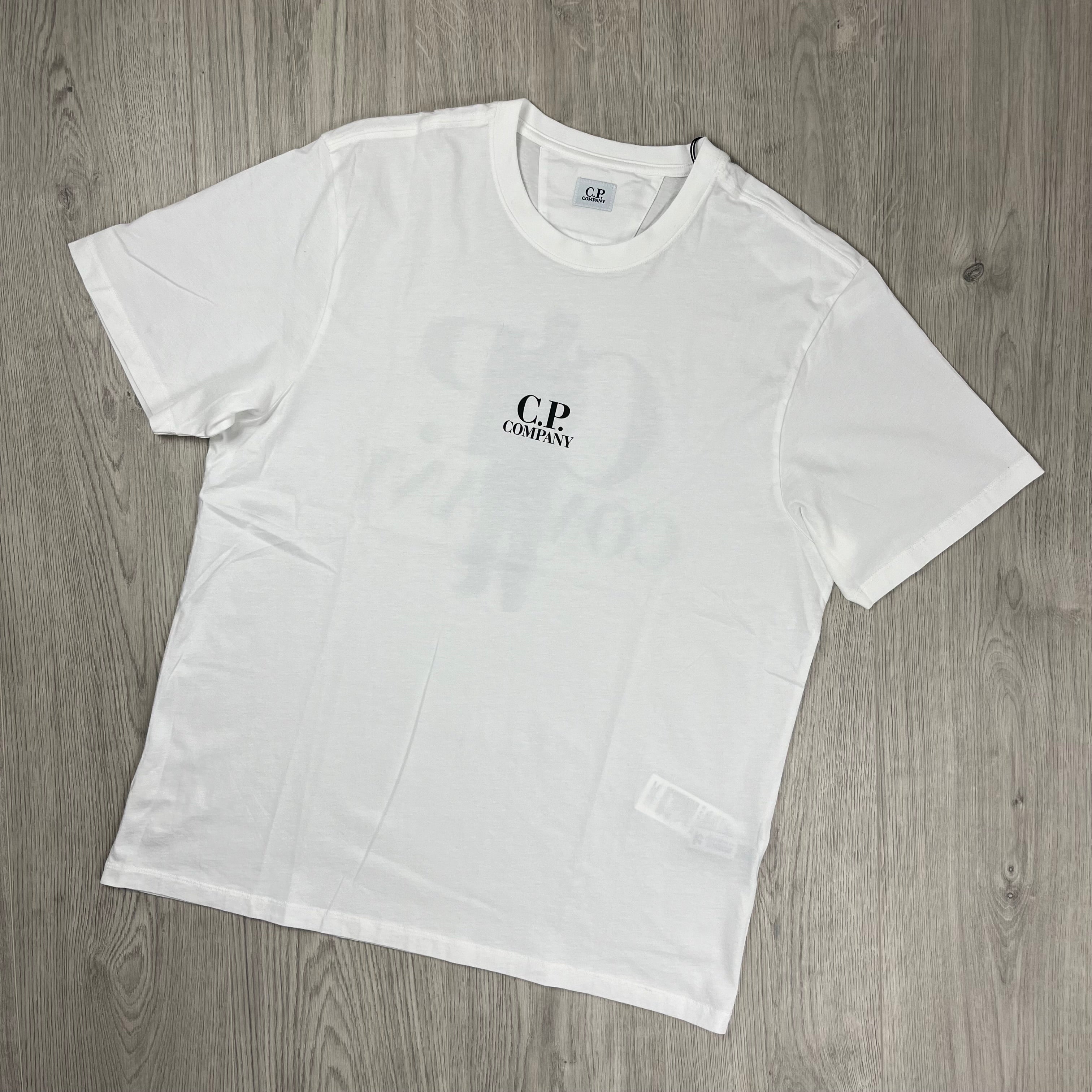 CP Company Bold Sailor T-Shirt in White. On sale at Open Attire.