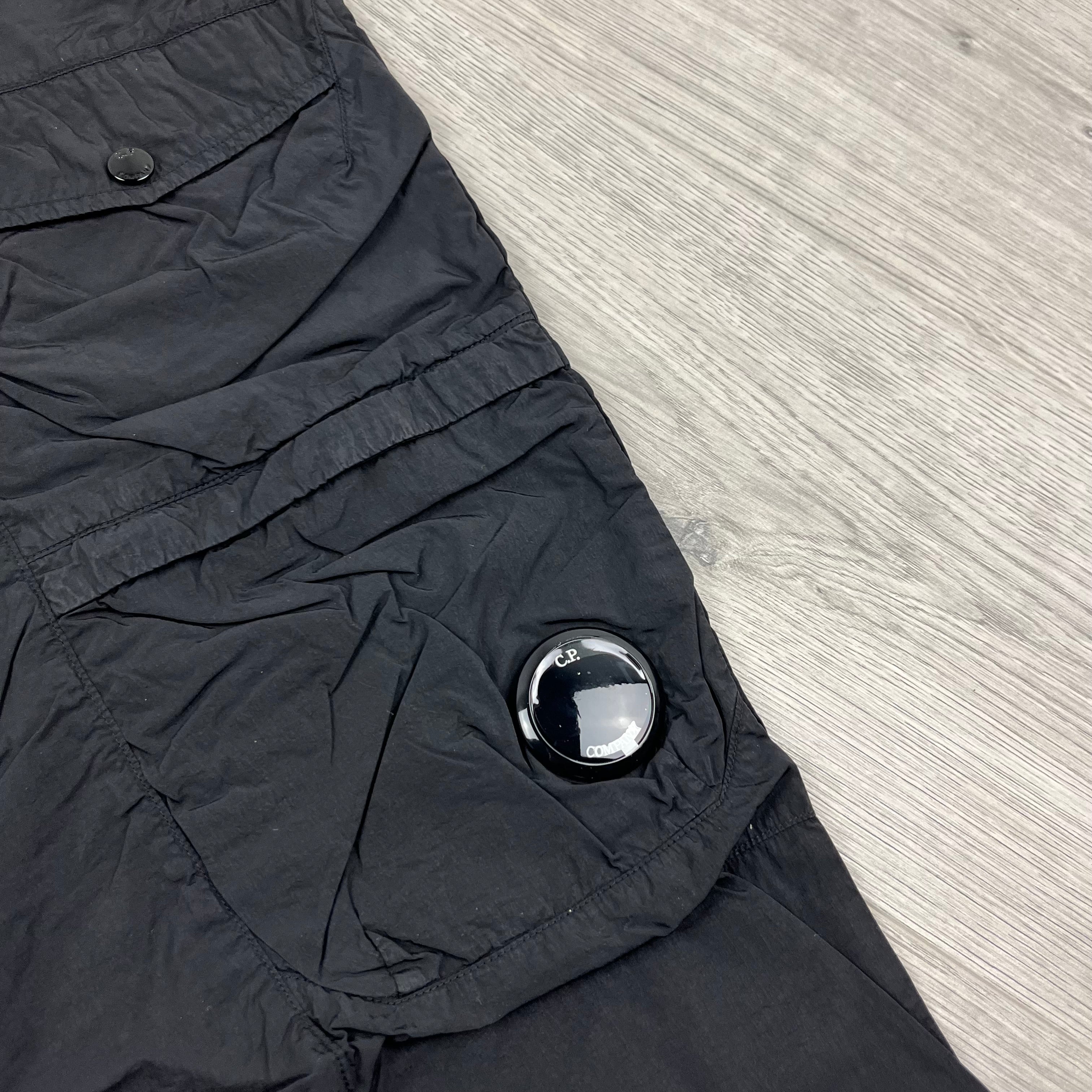 CP Company Chrome-R Cargo Trousers in Black. On sale at Open Attire.