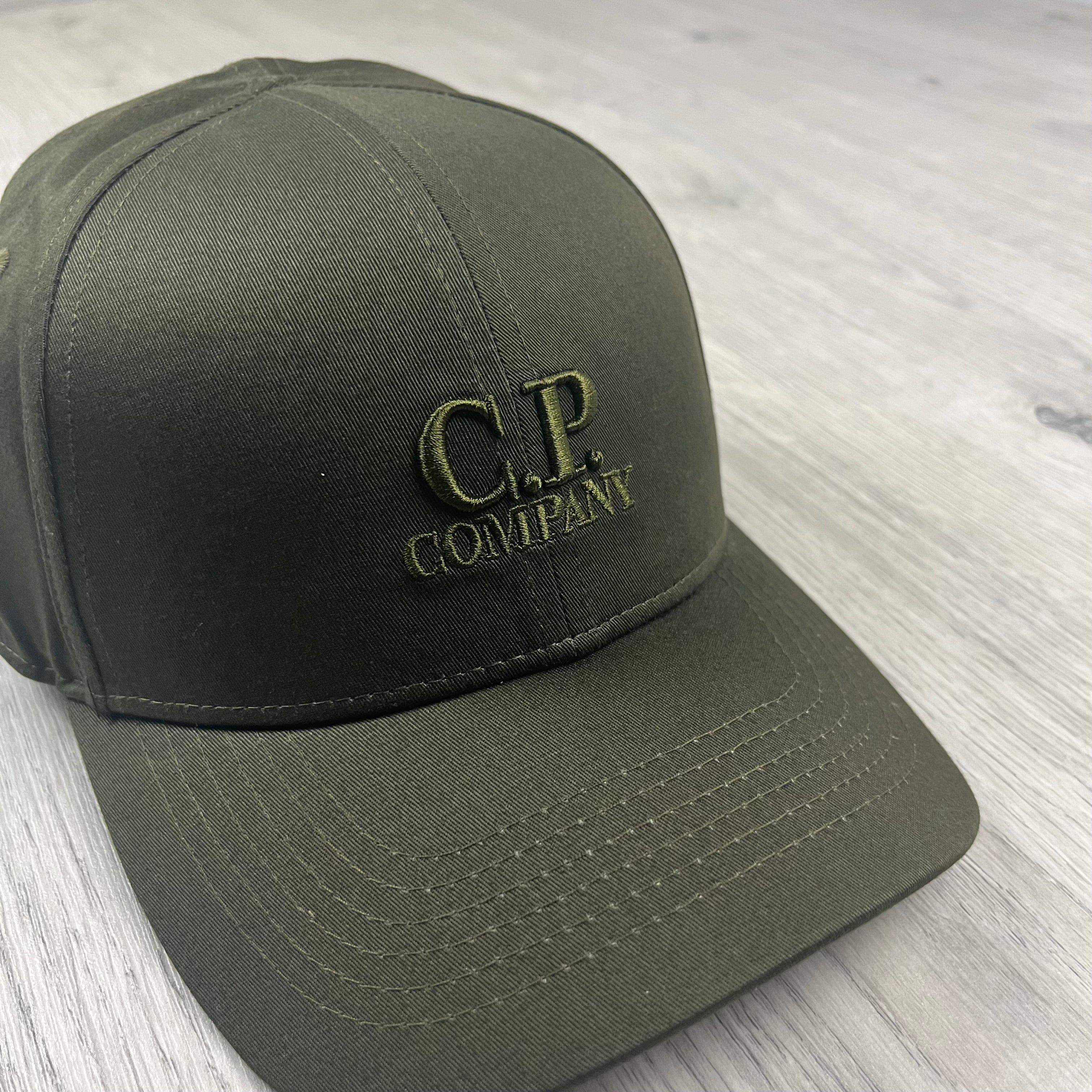 CP Company Gabardine Baseball Cap in Ivy Green. On sale at Open Attire.