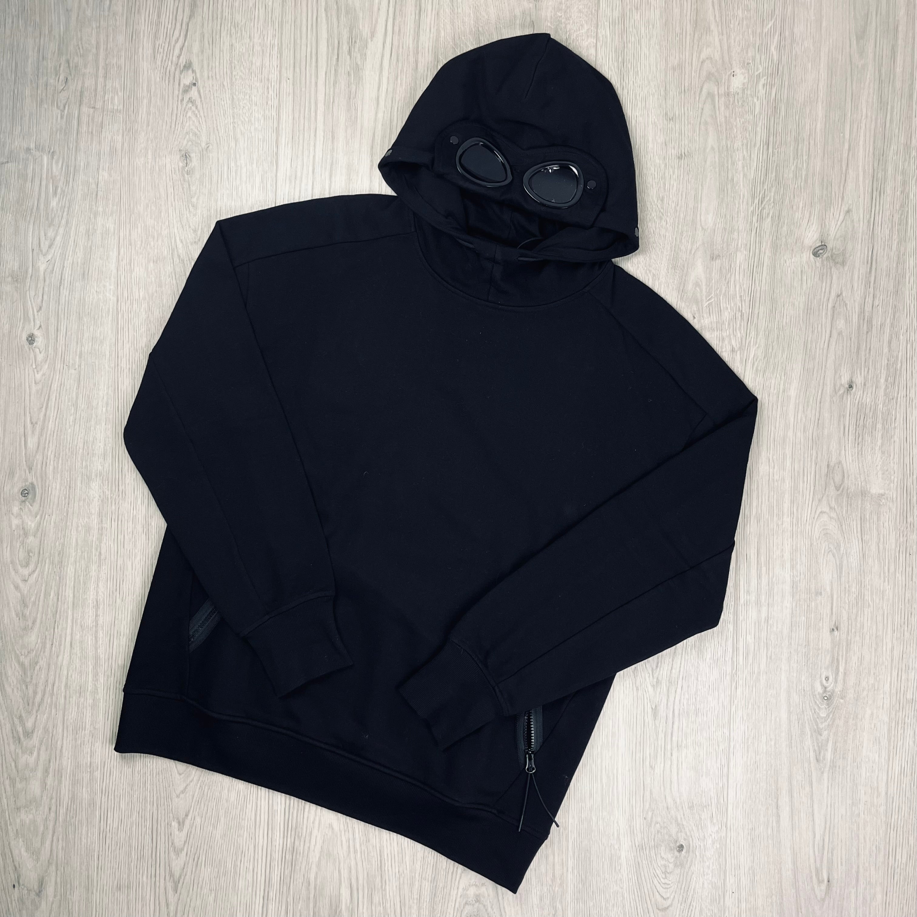 CP Company Goggle Hoodie in Black. On sale at Open Attire.