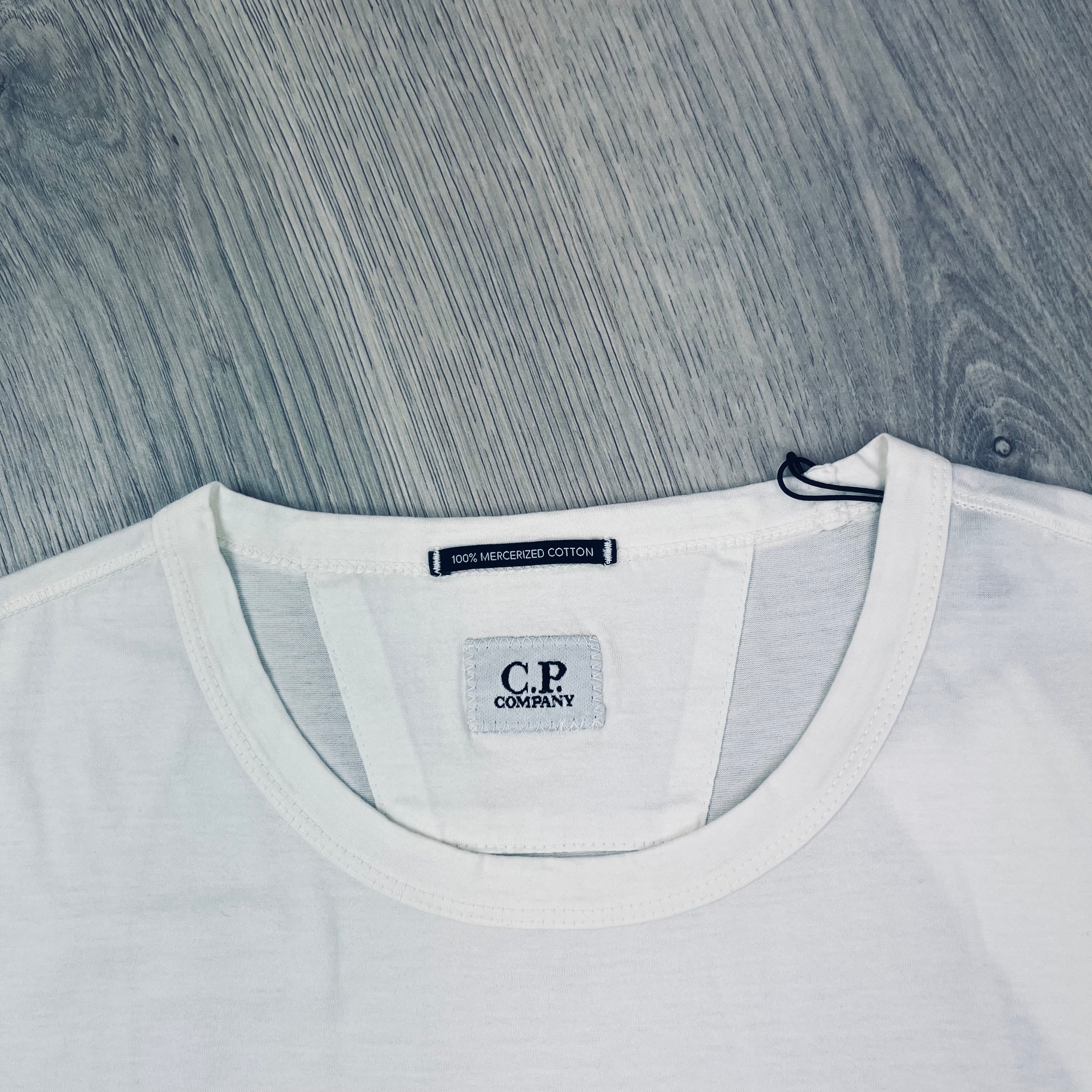 CP Company Patch Logo T-Shirt in Gauze White. On sale at Open Attire.