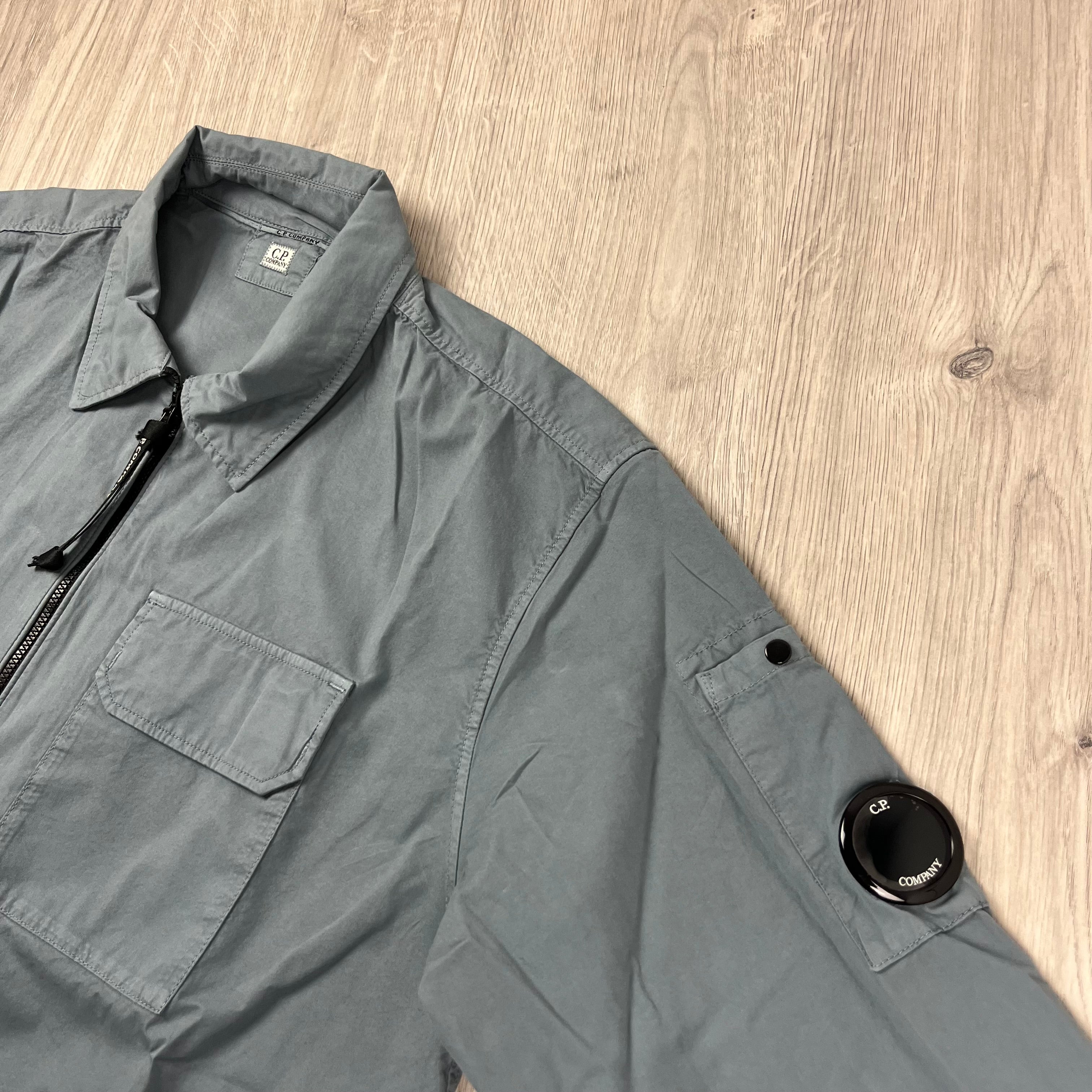 CP Company Gabardine Overshirt in Stormy Weather. On sale at Open Attire.