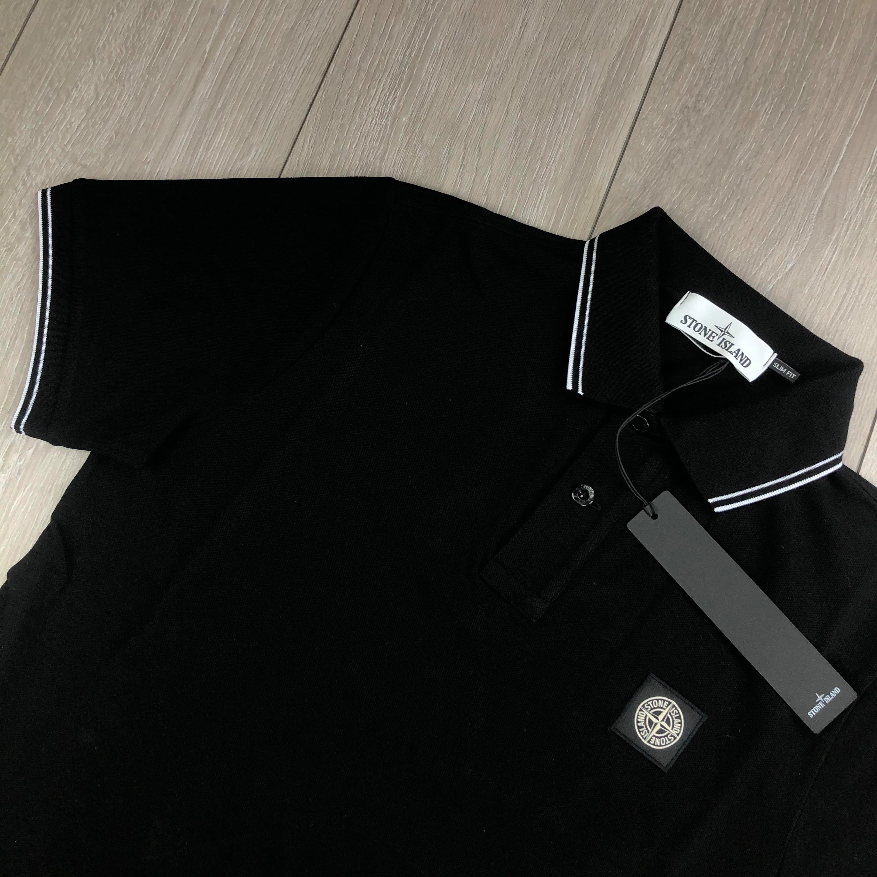 Stone Island Patch Polo Shirt - Black