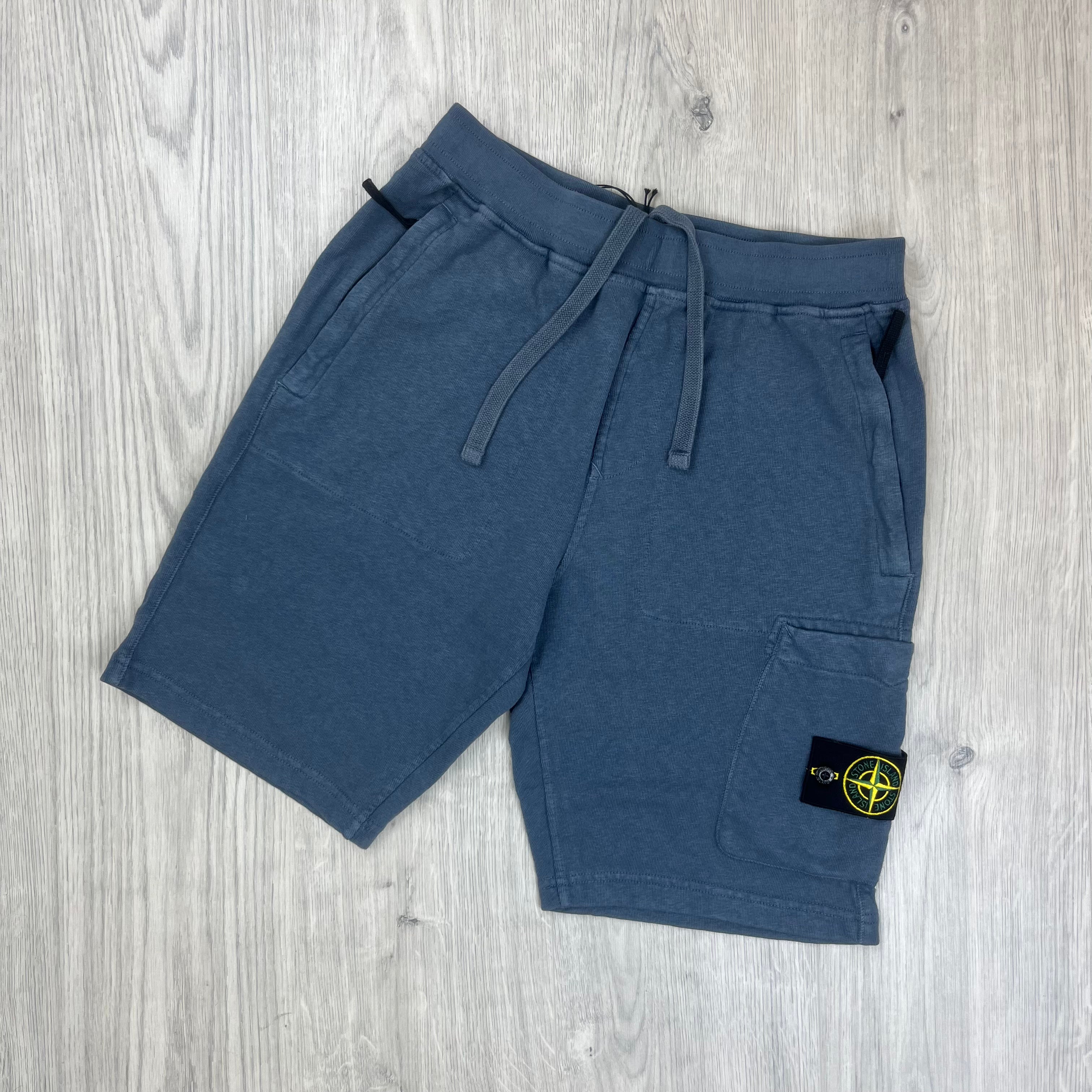 Stone Island Dyed Jersey Shorts - Avio Blue