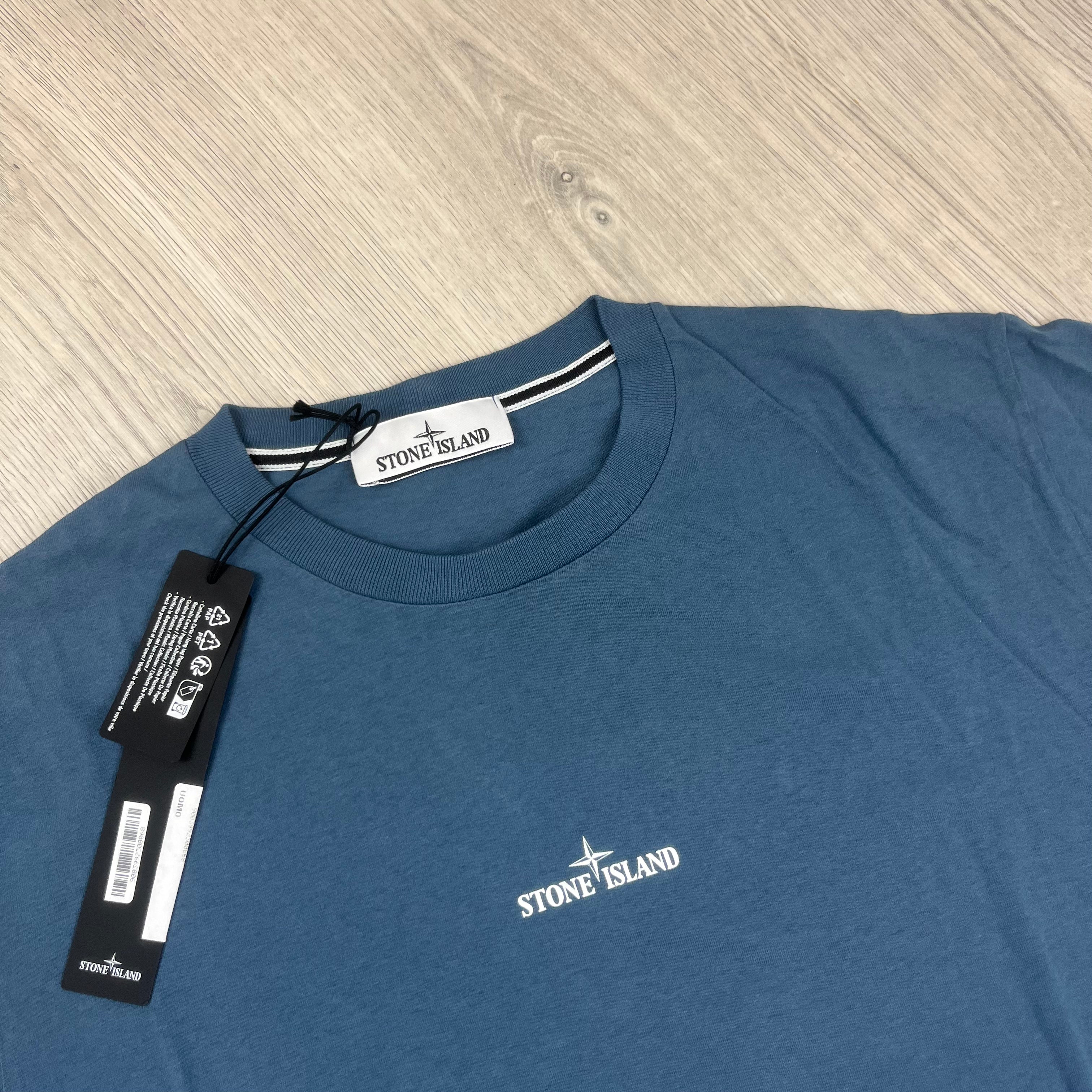 Stone Island Printed T-Shirt - Avio Blue