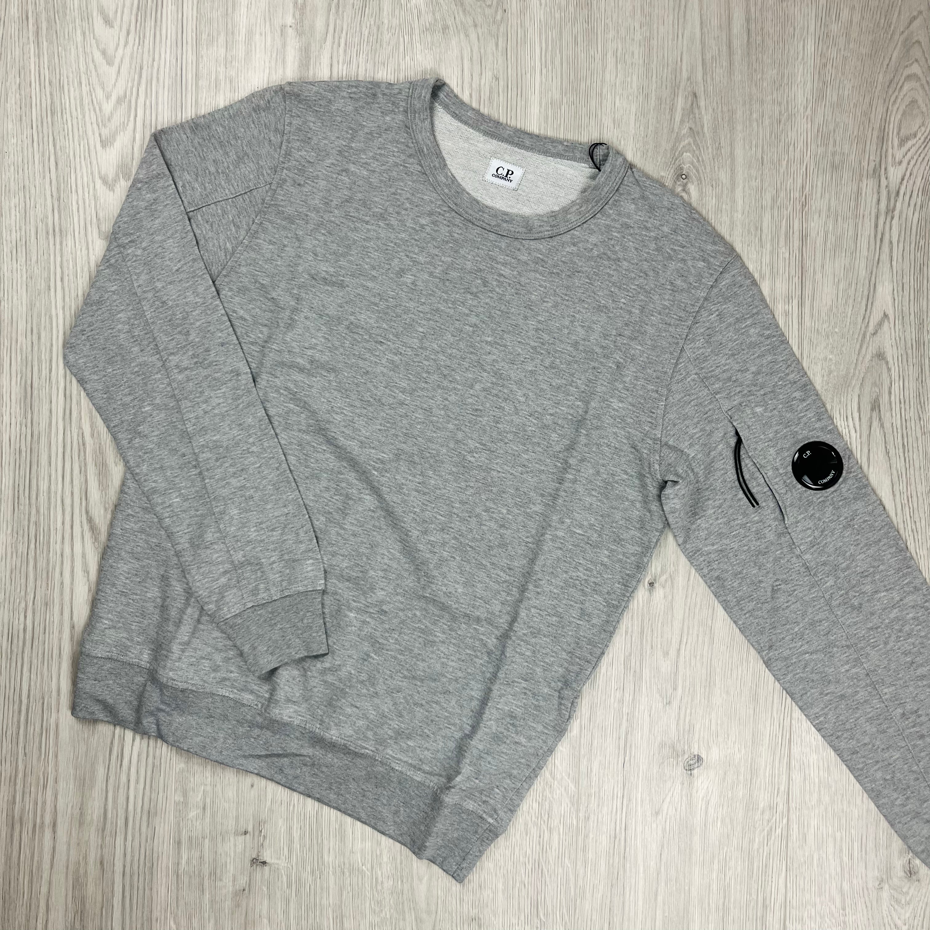 CP Company Light Fleece Sweatshirt in Grey Melange. On sale at Open Attire.