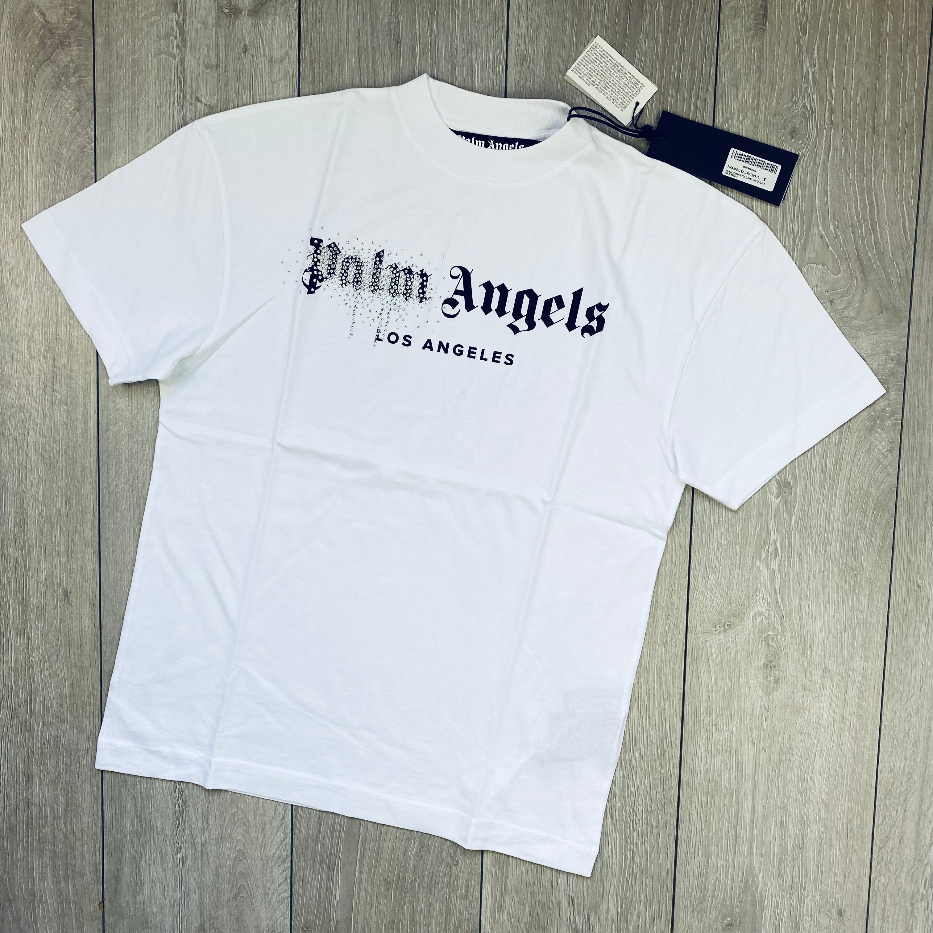 Palm Angels Rhinestone T-Shirt - White