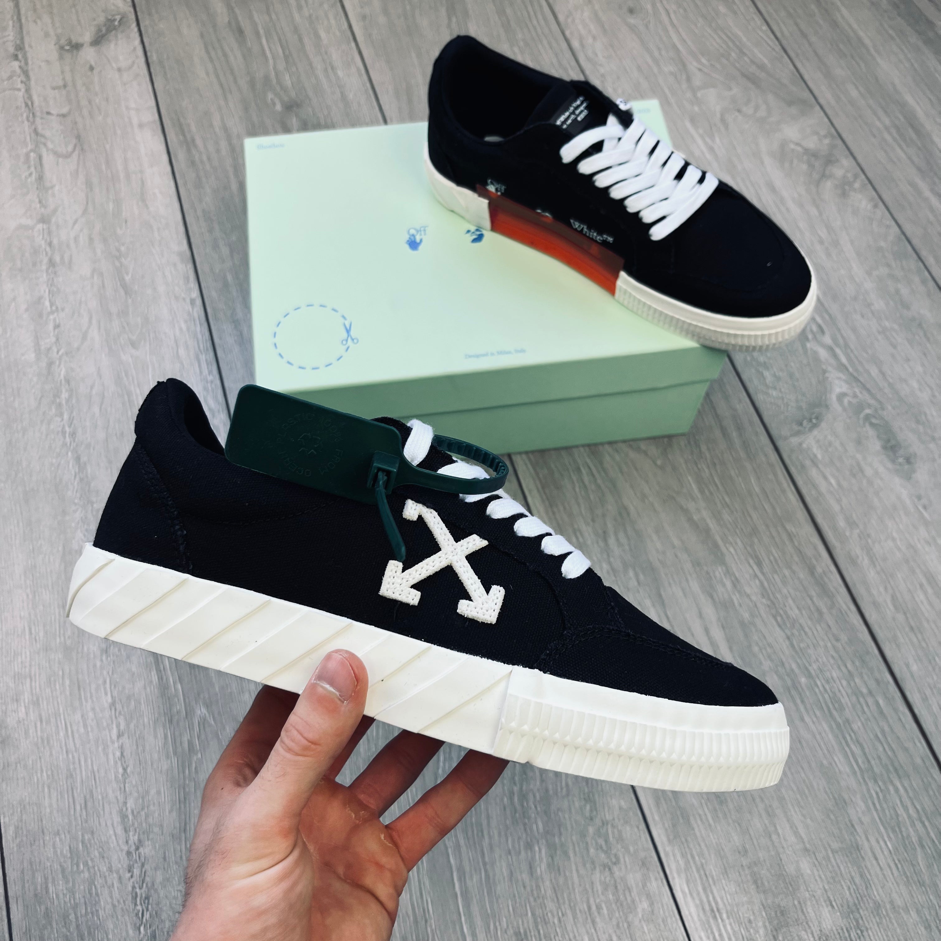 Off-White Canvas Sneakers - Black