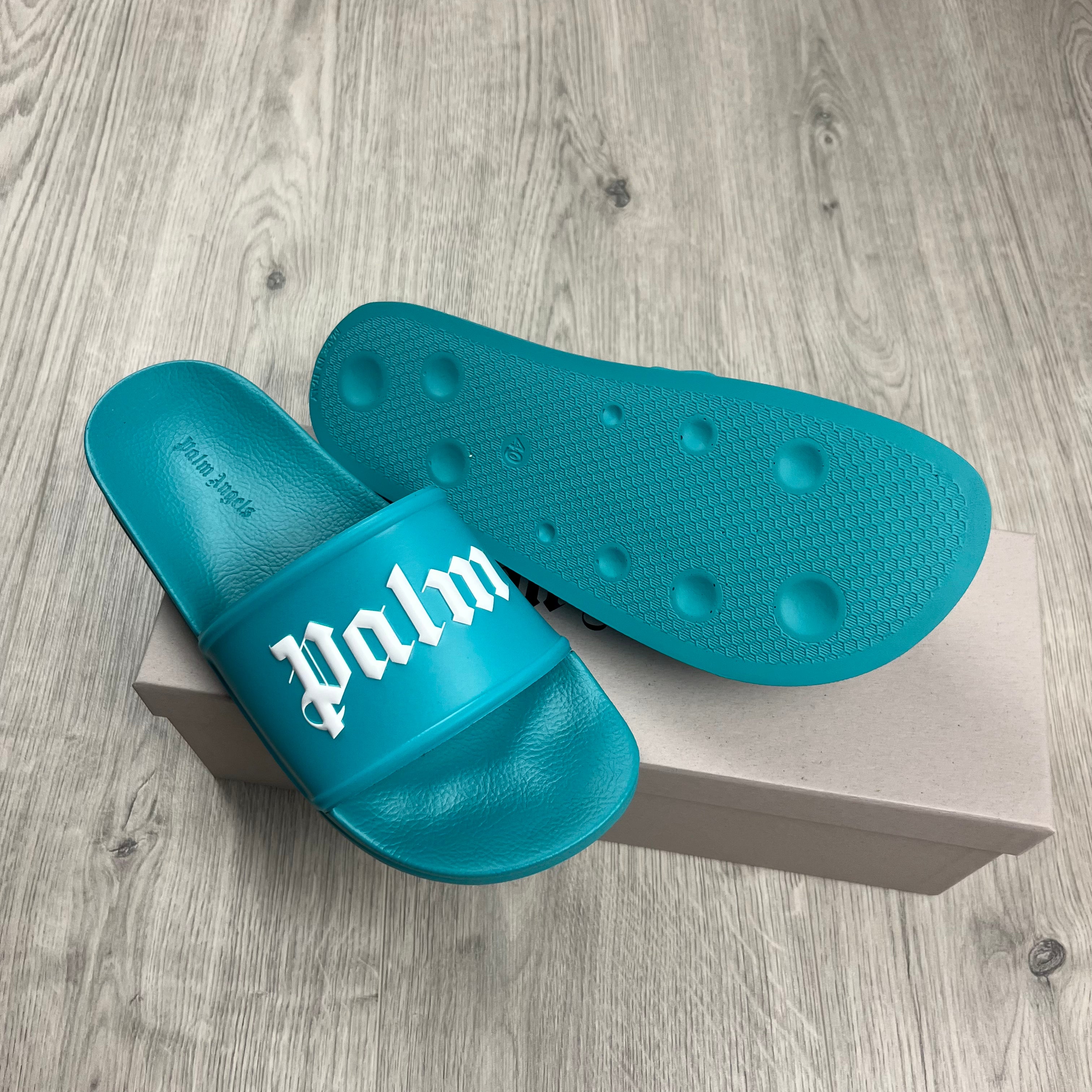 Palm Angels Rubber Slides - Blue